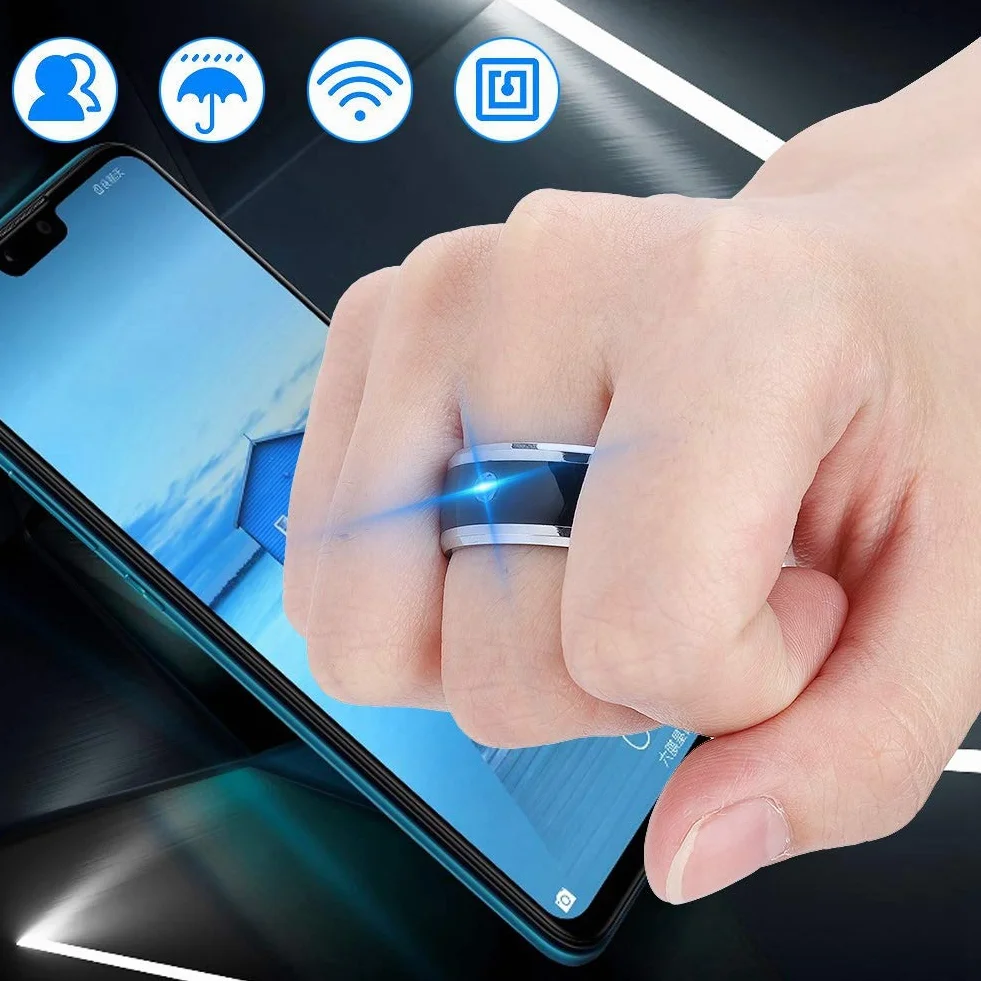 Smart Ring Universal Wasserdicht Keine Gebühr Wearable Device für Mobiltelefon Größe 8