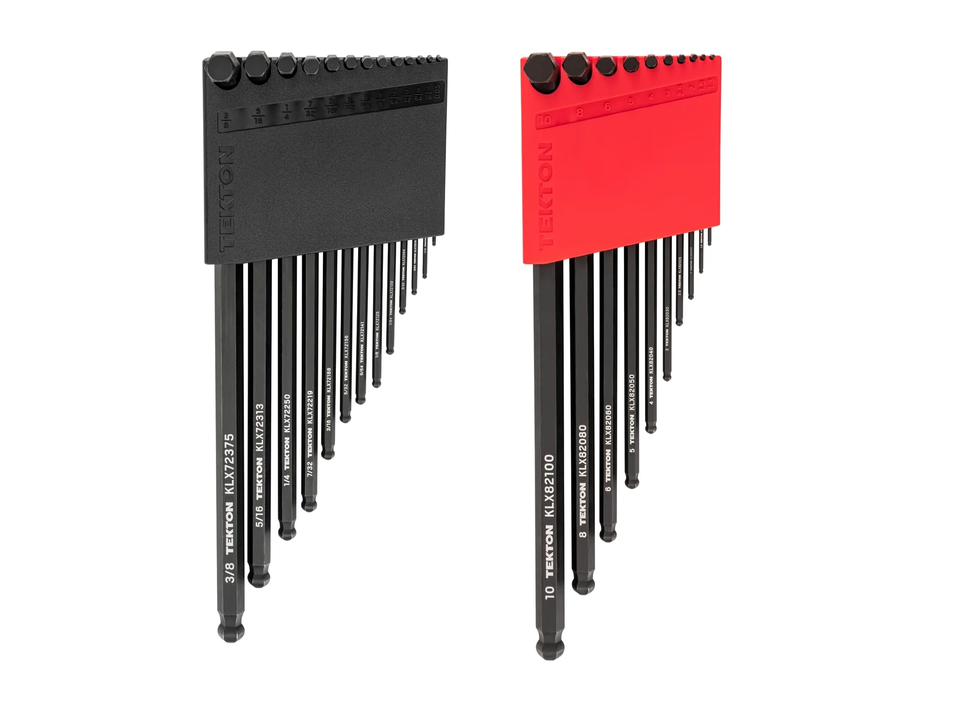TEKTON KLX91304 Zestaw kluczy sześciokątnych z końcówką kulową z uchwytem, 23-częściowy (0,050-3/20.3 cm, 1.3-10 mm) | KLX91304