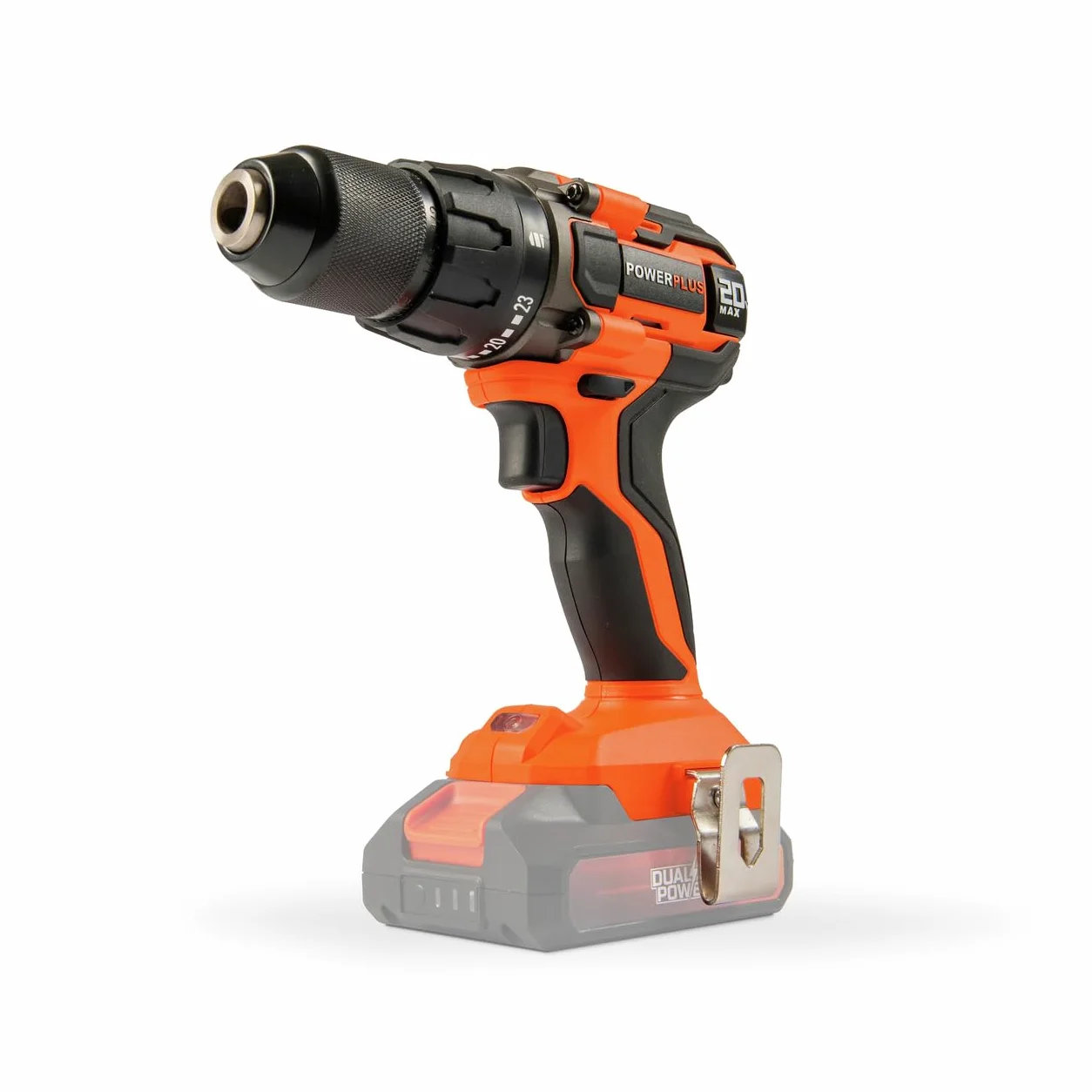 Wiertarka akumulatorowa Dual Power POWDP15100 - śrubokręt 20V, bez baterii litowo-jonowej 20 V, ładowarka, walizka na narzędzia