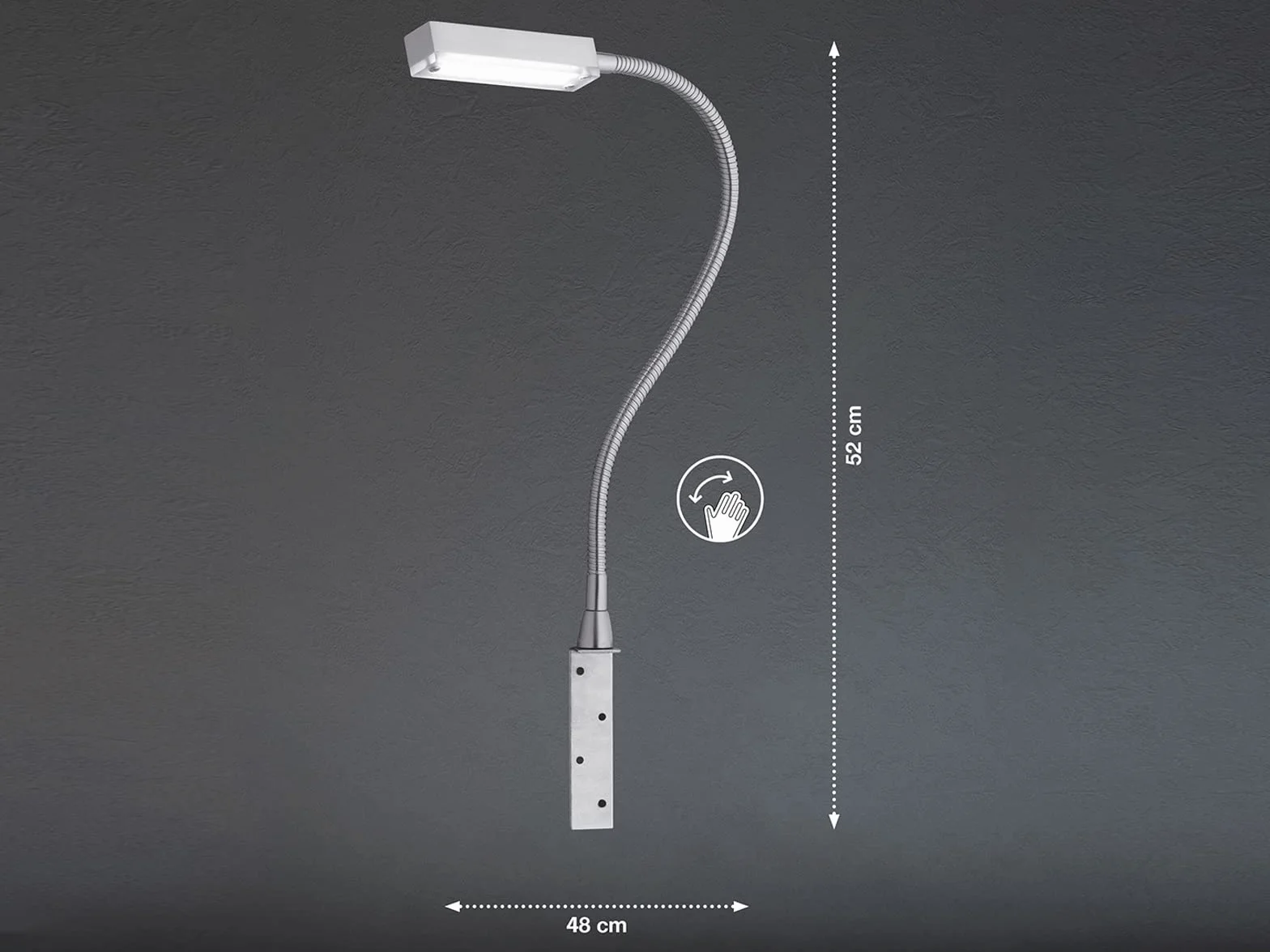Zestaw 2 lamp LED do czytania i łóżka, do przykręcenia, możliwość ściemniania za pomocą gestów