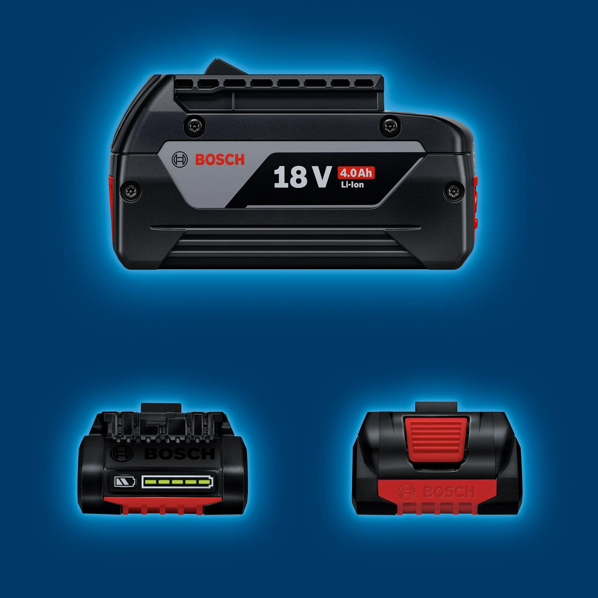 Bosch Professional system 18V: zestaw startowy – 1x akumulator GBA 18V 4.0Ah + szybka ładowarka GAL 18V-40