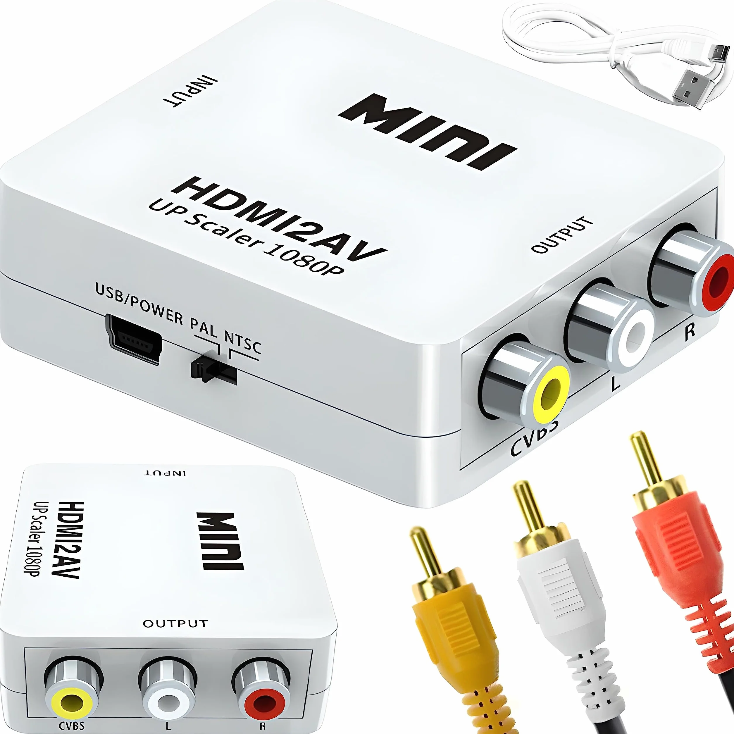 Retoo Konwerter HDMI na RCA AV na HDMI 1080p z kablem USB