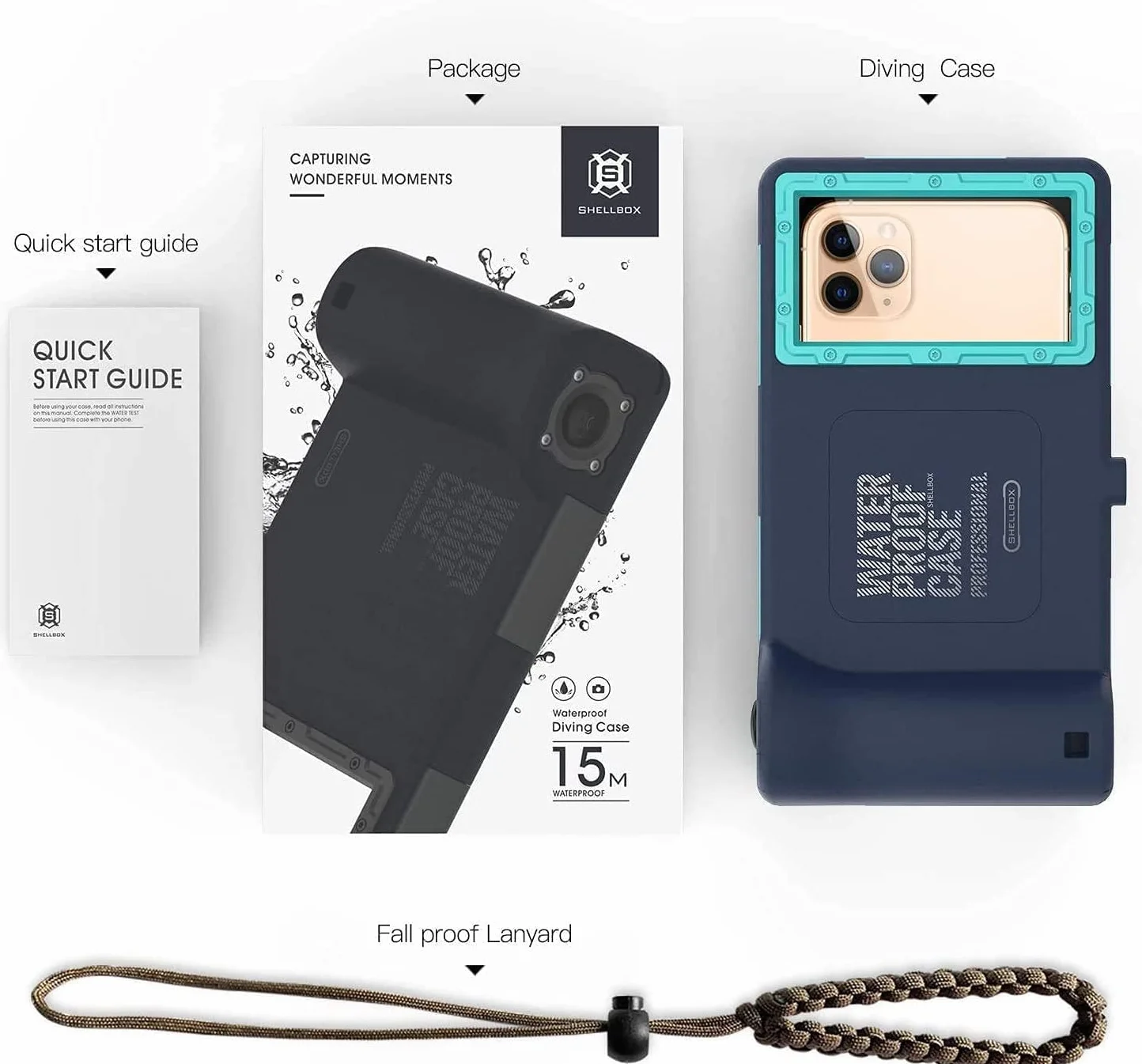 Wodoszczelne etui na telefon iPhone 14/13/12/11 Pro Max Mini Xr/X/Xs, Samsung Galaxy S22/S21/S20/S10 Ultra Plus, etui do nurkowania ze smyczą