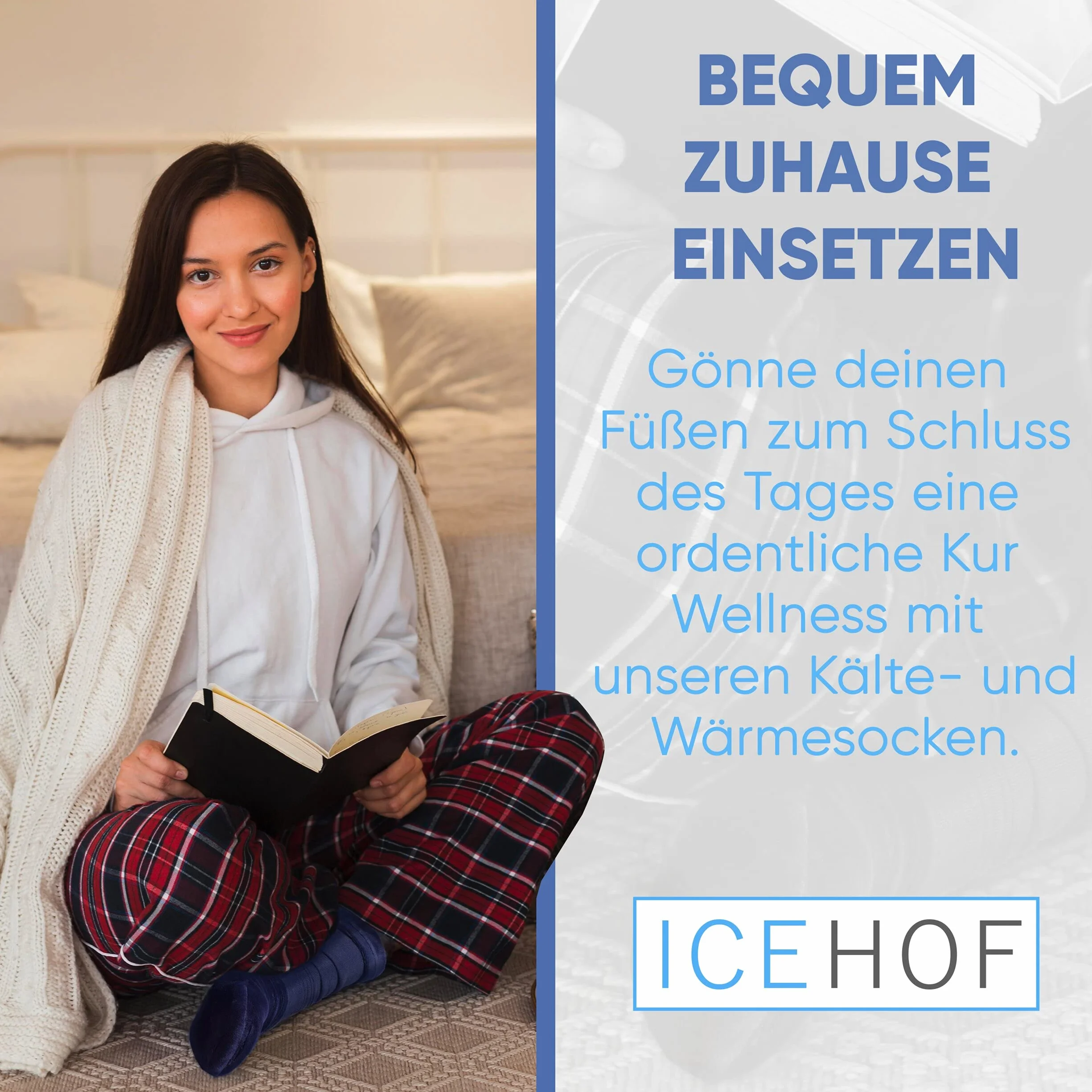 ICEHOF Skarpety chłodzące, z 4 wkładami chłodzącymi, delikatny materiał, 1 para z żelowymi wkładkami chłodzącymi, terapia zimnem dla stóp w przypadku chemioterapii, reumatyzmu, uniseks, rozmiar L