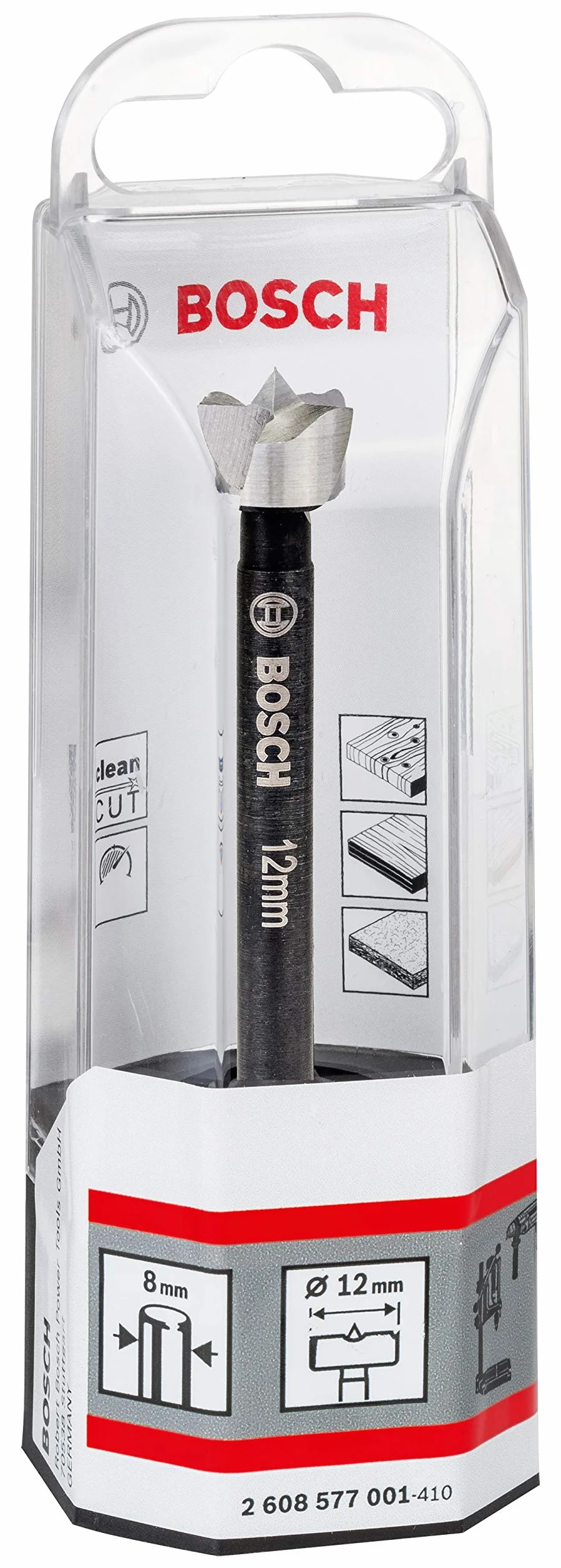 Bosch Professional Wiertło sednik (Ø 12 mm, do wiercenia w miękkim lub twardym drewnie, fornirowanym i nielaminowanej płycie wiórowej, Akcesoria wiertarek)