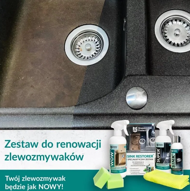 Zestaw do czyszczenia oraz impregnacji zlewozmywaków granitowych Shieldon Wow Super Sink