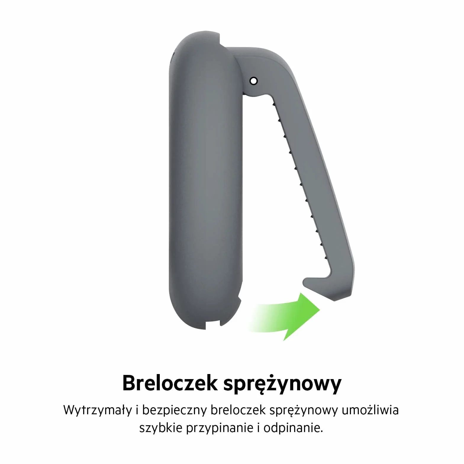 Belkin Etui Secure Holder do Apple AirTag z klipsem i brelokiem, odporne na zarysowania, ciemnoszary