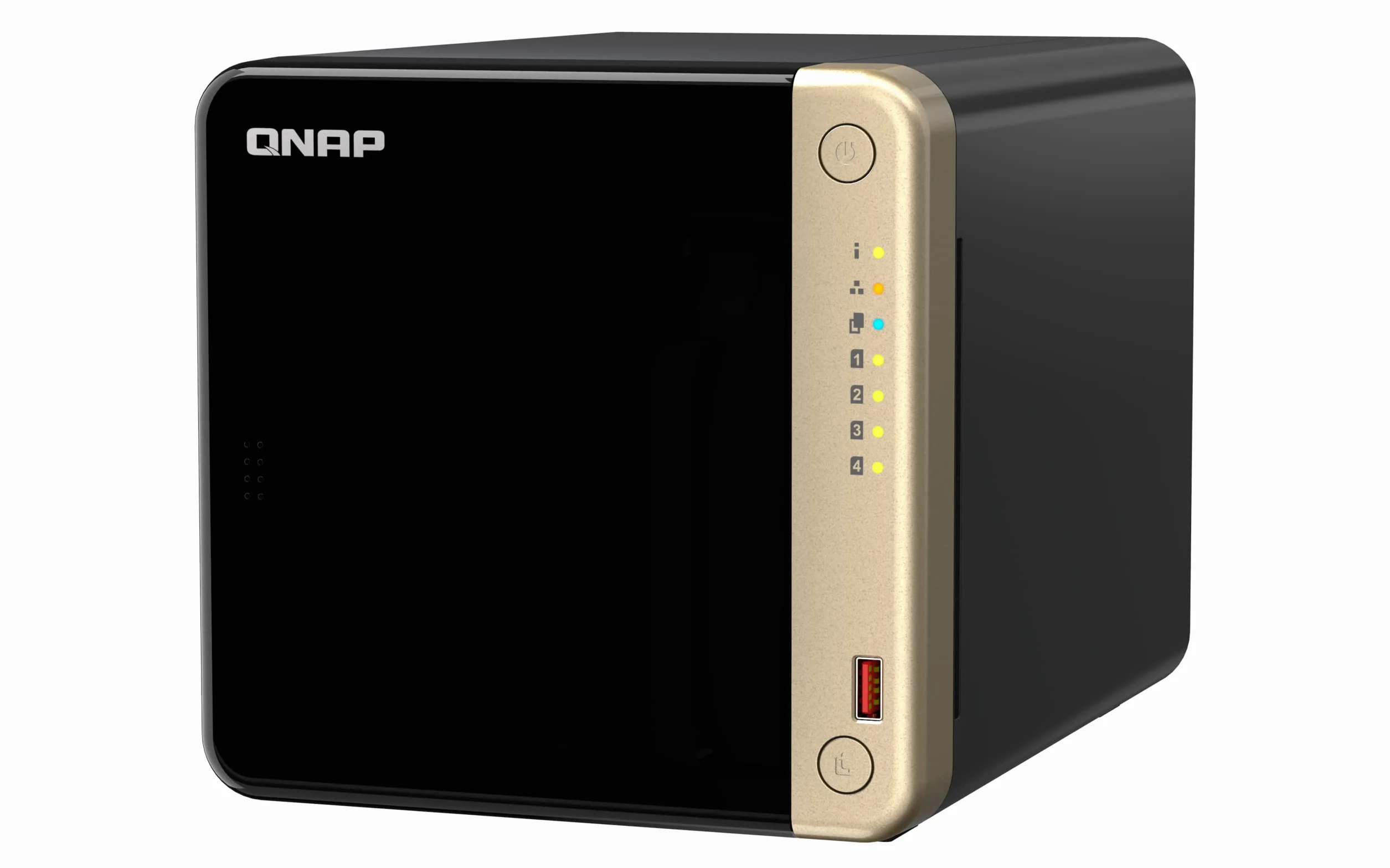 QNAP TS-464-8G-US 4-kieszeniowy wysokowydajny komputer NAS z czterordzeniowym procesorem Intel Celeron, gniazda PCIe M.2 i podwójne 2,5 GbE (2,5 G/1G/100 m) łączność sieciowa (bezdyskowa)