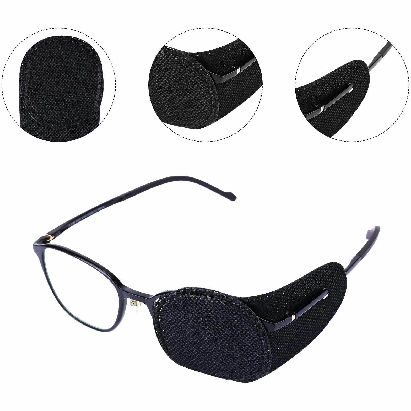 6 Sztuk Przepaska na Oko, Czarna Lazy Eye Patch Wielokrotnego na Oko dla Doroslych Medyczne Przepaski na Oczy dla Doroslych w Leczeniu Leniwego Oka Niedowidzenie Zeza dla Dzieci Dorosli (Duze)