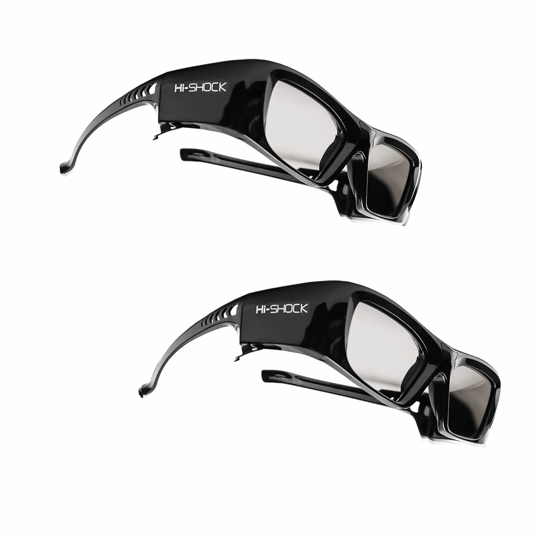 2 x Hi-SHOCK BT/RF Pro Black Diamond | okulary 3D Bluetooth do projektorów 3D TV i 3D-RF firmy Sony, Epson, Jvc, Samsung, Panasonic [okulary migawki | 120 Hz | ładowane | 39 g | Bluetooth/rf]