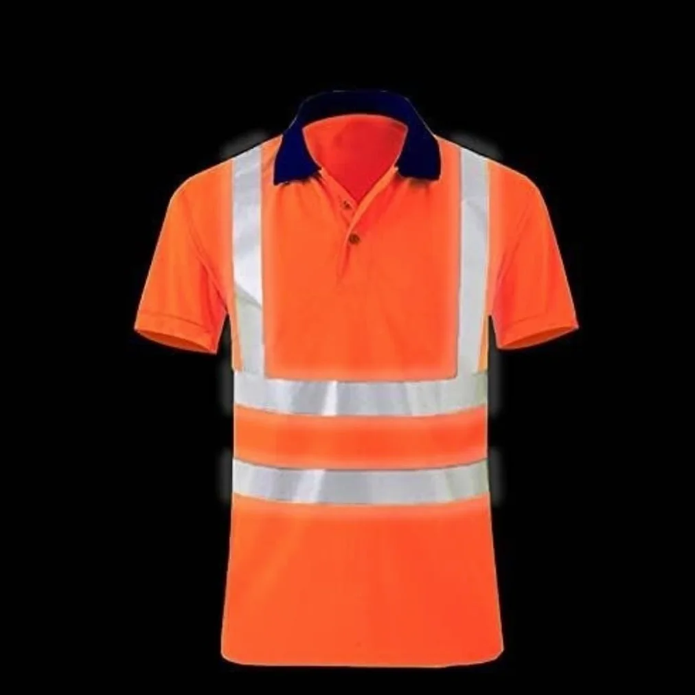 Odblaskowa Odblaskowa Kamizelka O Wysokiej Widoczności Koszule Ochronne Dla Mężczyzn Koszula Letnie Kamizelki Kamizelka(Oranje,XXL)