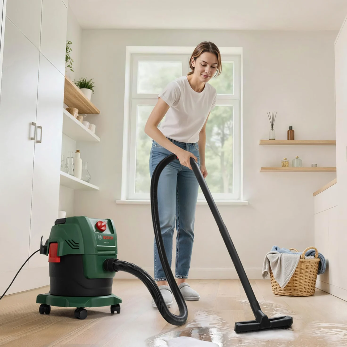 Bosch Odkurzacz do pracy na sucho i mokro Pas15-200 (Rury, Tworzywo Sztuczne, Wąż Odsysający 2,2 M, Uchwyt/Kolanko, Dysza Do Podłóg I Dysza Do Fug, Worek Papierowy, Fsc, Filtr Kartridżowy)