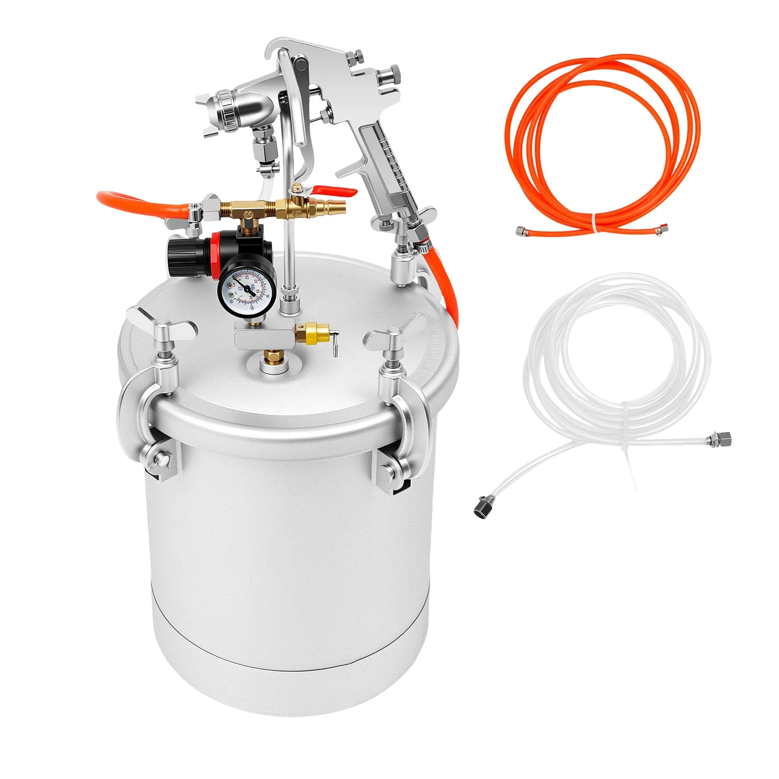 Zbiornik ciśnieniowy, pistolet natryskowy do farby, pistolet do lakierowania 10 l, 3 mm, pojemnik na farbę, system lakierowania, 50-80 psi, pistolet natryskowy z pistoletem natryskowym, wężami