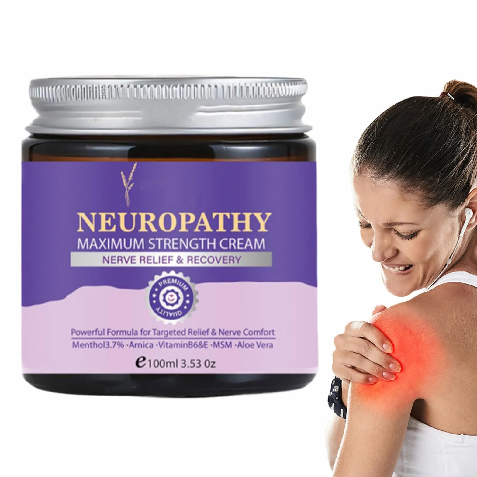 238 g krem do neuropatii o maksymalnej sile, kojący balsam do ciała, naturalny krem do masażu mięśni, szybko bóle nerwów stóp, rąk, ramion i karku