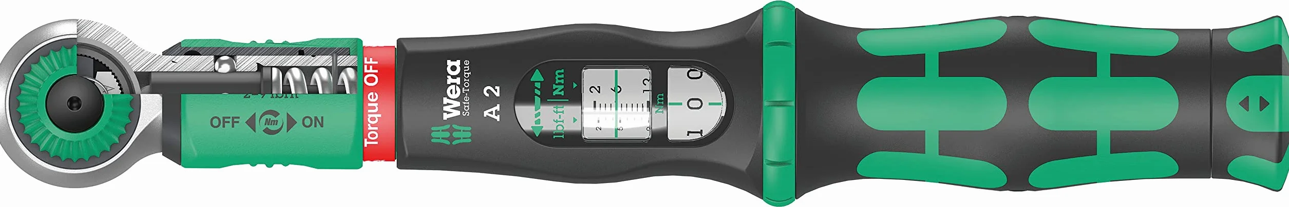 Klucz dynamometryczny Safe-Torque A2 2-12Nm z uchwytem do bitów 1/4" z gniazdem zabierakowym sześciokątnym Wera
