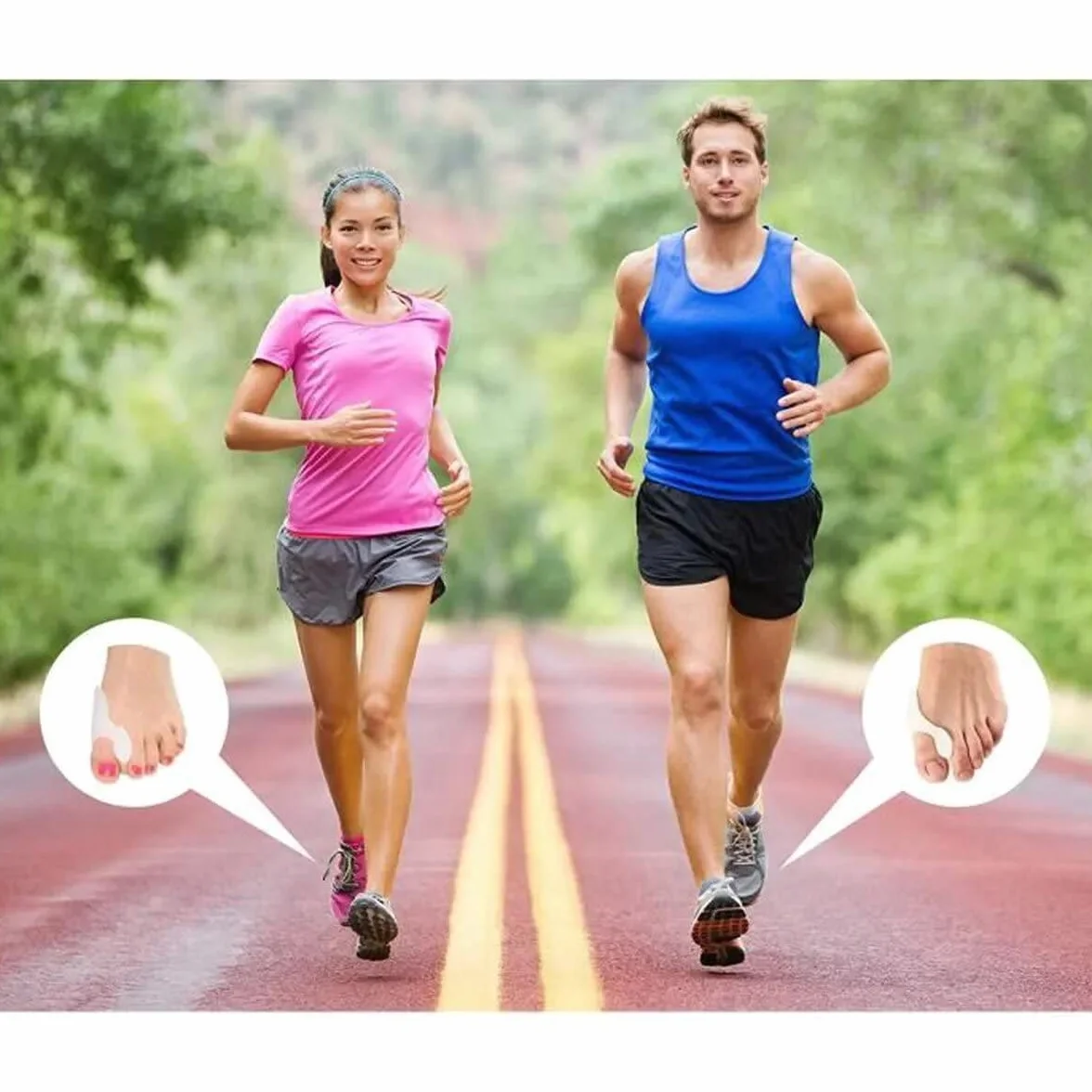 2 x korektor silikonowy | para - Candore - przeciwbólowa, cebula Atelle Hallux Valgus, prostownik palców