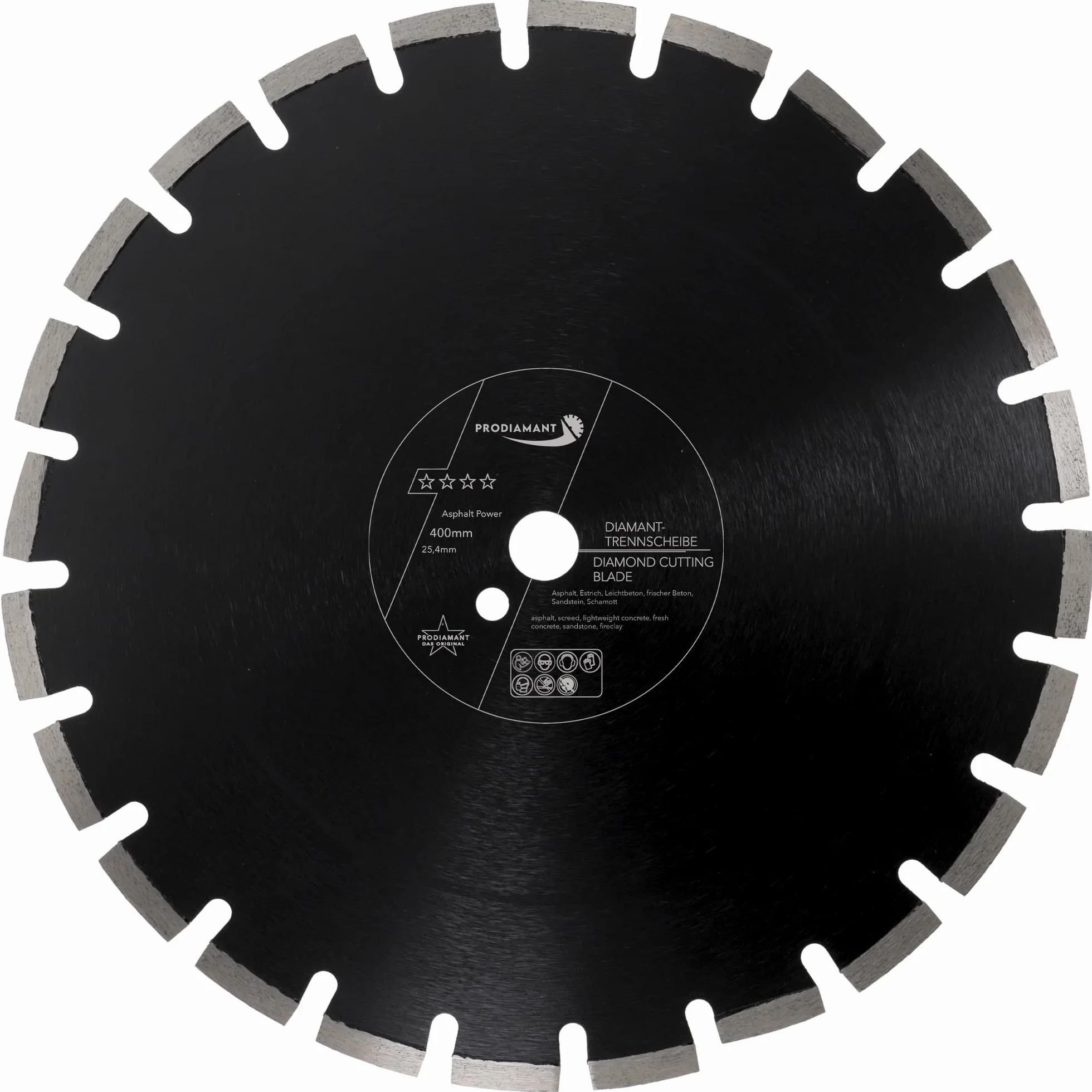 PRODIAMANT Tarcza diamentowa 400 mm x 25,4 mm, ściernica do dróg, asfaltu, jastrychu, lekkiego betonu, świeżego betonu, piaskowca i szamotu