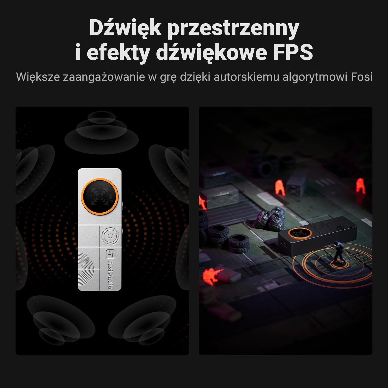 Fosi Audio DS3 USB-C DAC Amp Dongle,Przenośny Wzmacniacz Słuchawkowy z Przestrzennym Dźwiękiem 7.1 do gier, ES9039Q2M XMOS POWERED,3,5mm Pojedyncze 4,4mm Zbalansowane, do PC/Telefonu/PS5/Switch-Biały