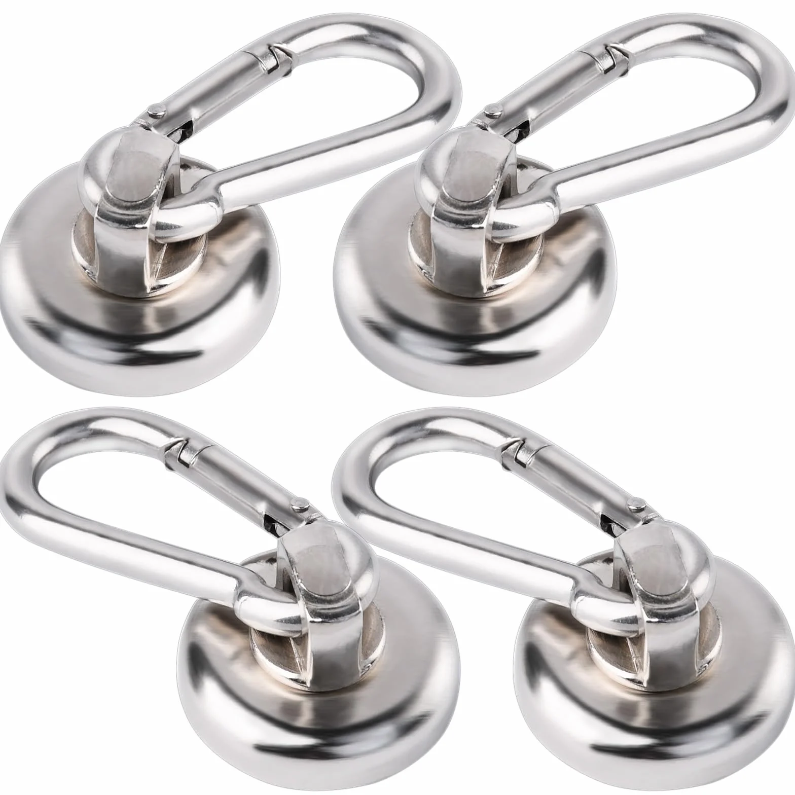 MIN CI 4 haczyki magnetyczne, bardzo mocne, 25 mm, magnesy neodymowe o sile ciągnącej 22 kg, haczyki magnetyczne z oczkiem, do kuchni, łazienki, szafek