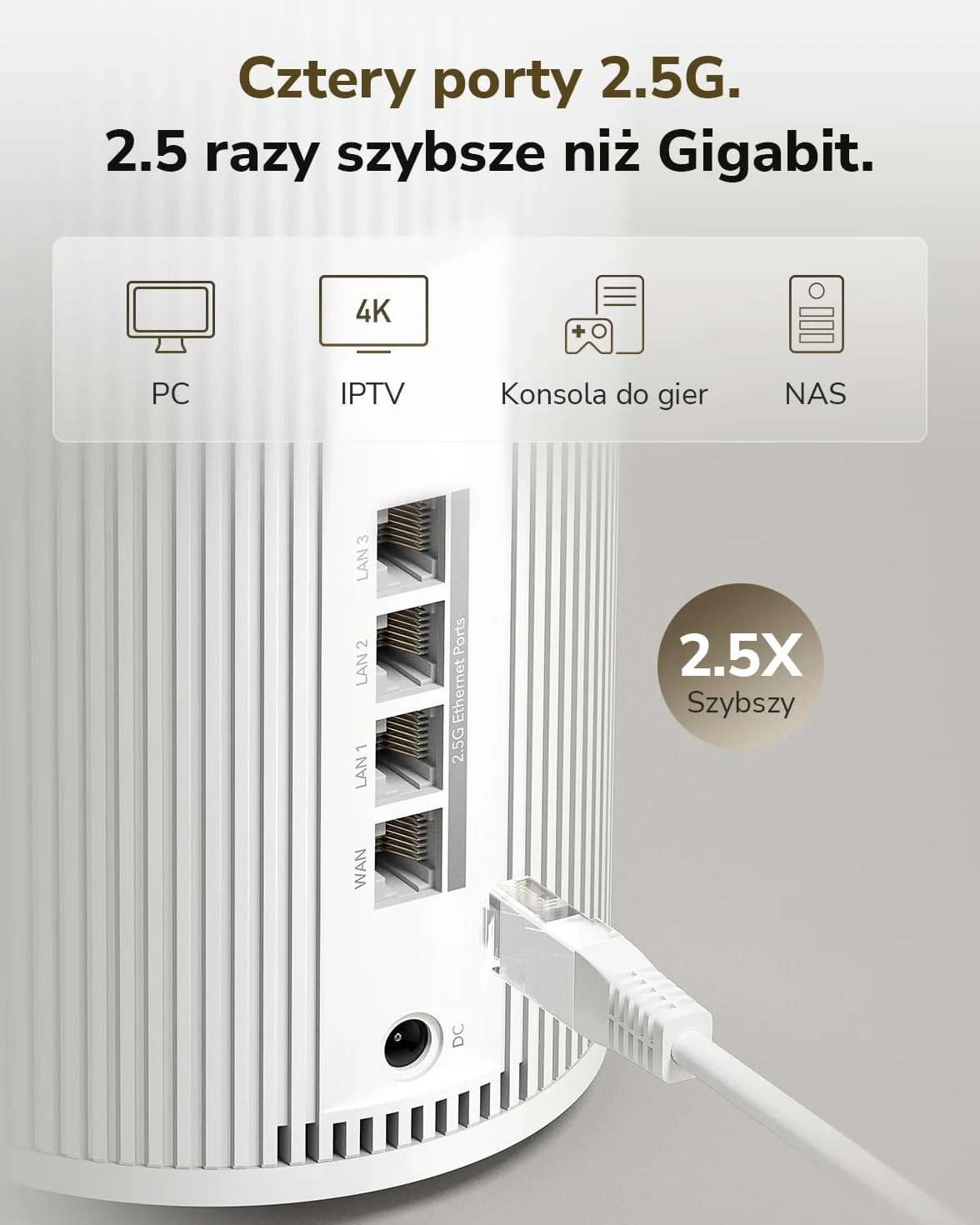 Cudy Tri-Band WiFi 7 BE11000 Whole Home Mesh System, 6-Stream 10 Gb/s, 4 porty 2,5G, MU-MIMO, Multi-VPN, Cudy APP, inteligentne anteny wewnętrzne, M11000 2-pak