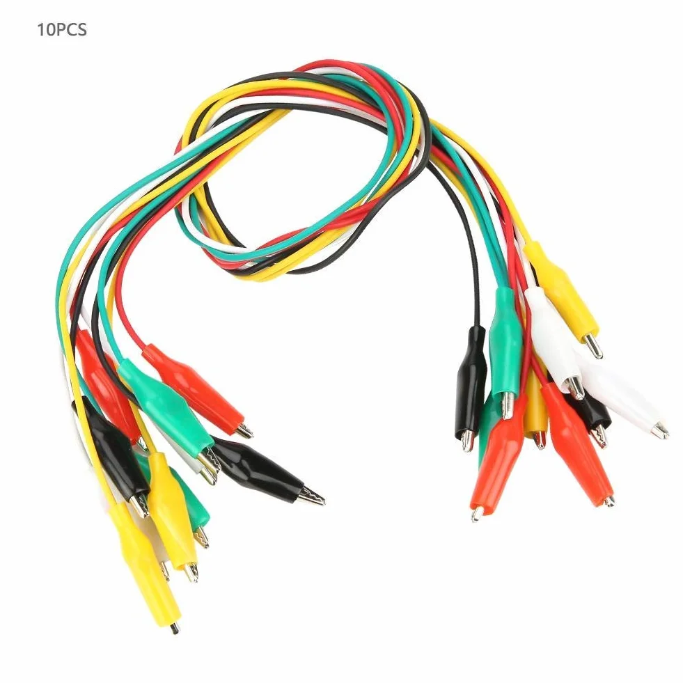 Krokodilklemmen Draht, 10pcs 5 Farben 50cm Doppelseitige Drahtmessleitungen Alligatorclips Set