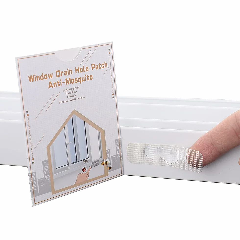 Okno Weep Hole Screen Patch Strong Sticky Wodoodporny Odporny na słońce Klej PET (50, Plastikowy Biały)