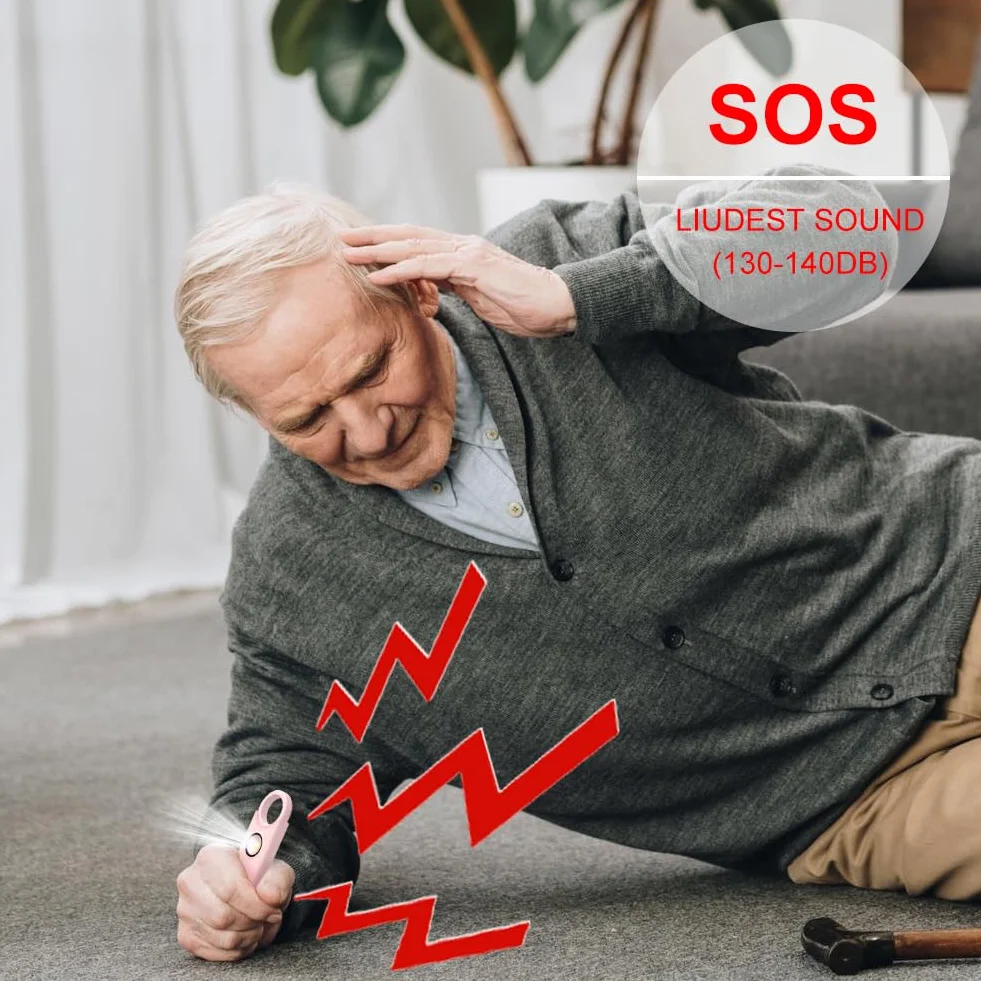 Flintronic Osobiste alarmy bezpieczeństwa dla kobiet, osobisty alarm bezpieczeństwa 135 dB z oświetleniem stroboskopowym LED, samoobrona, alarm awaryjny dla kobiet, dziewcząt, dzieci i osób starszych
