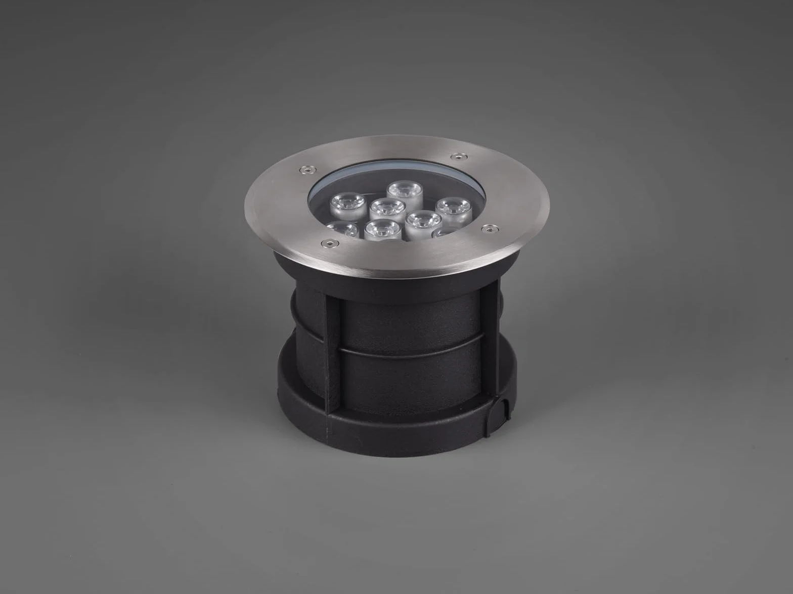 Trio Leuchten LED zewnętrzny reflektor do montażu w podłożu Belaja 821660207, metal nikiel matowy, w zestawie 9 W LED