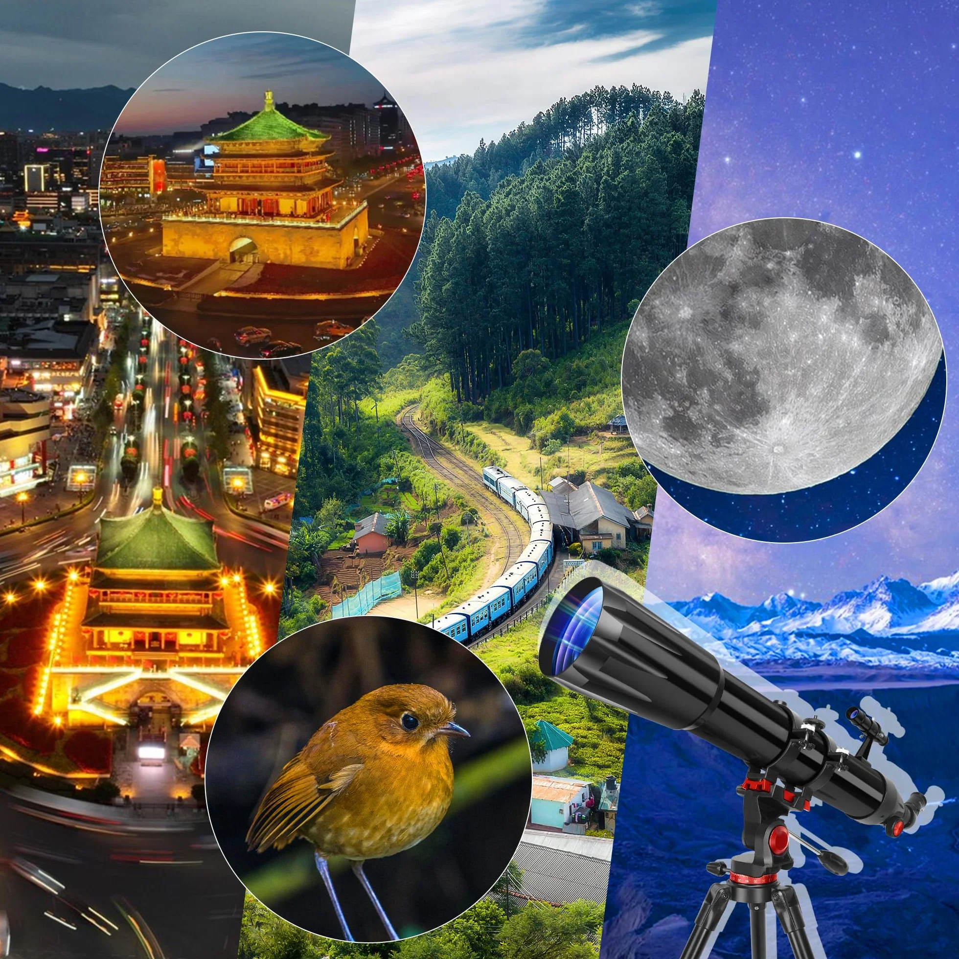 Teleskop astronomiczny 90/900 mm refraktor dla dorosłych i dzieci HETEKAN