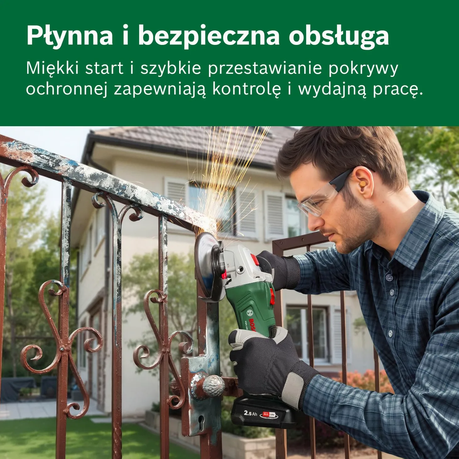 Bosch 18V System Akumulatorowa szlifierka kątowa PWS 18V-70 (do małych i średnich projektów związanych z cięciem i szlifowaniem, średnica tarczy szlifierskiej: 115 mm)