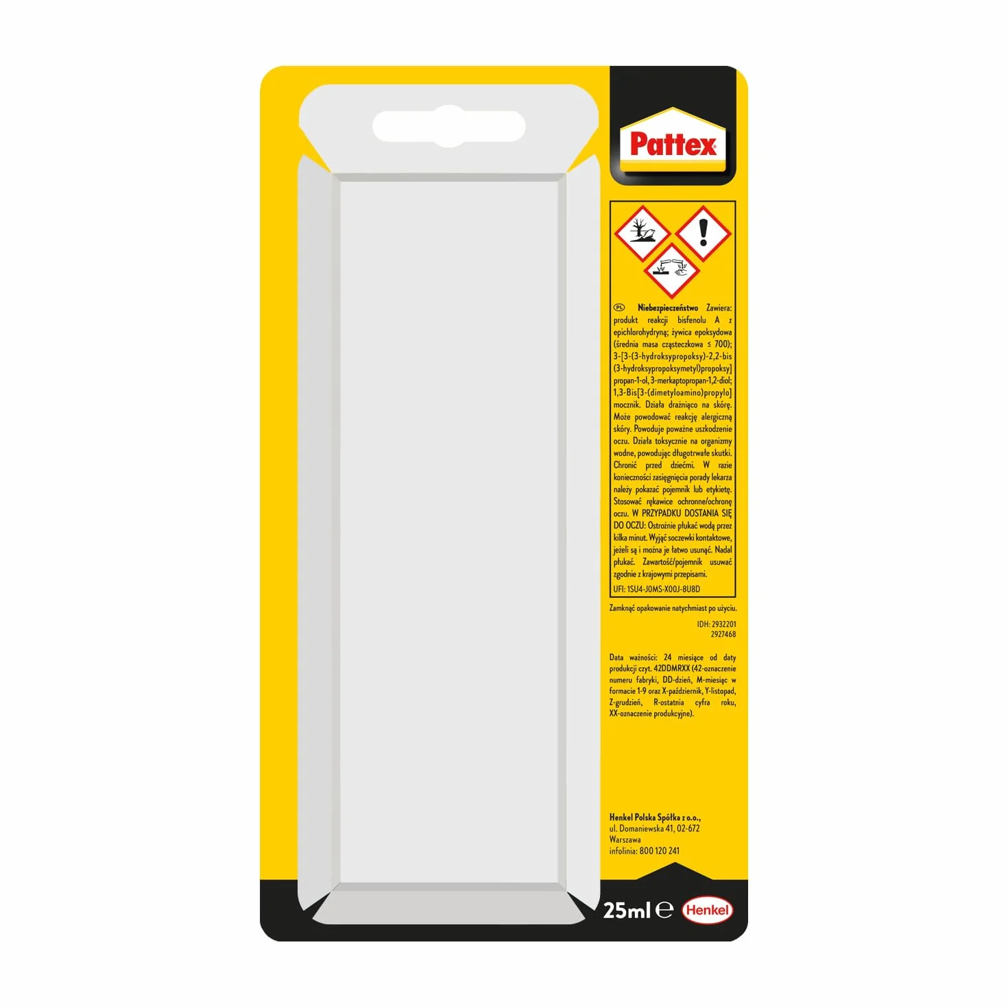 Pattex POWER EPOXY Uniwersalny klej epoksydowy 5 min łatwy w użyciu, bezbarwny, uniwersalny klej szybkowiążący, do naprawiania, klejenia i montażu, 1x25ml