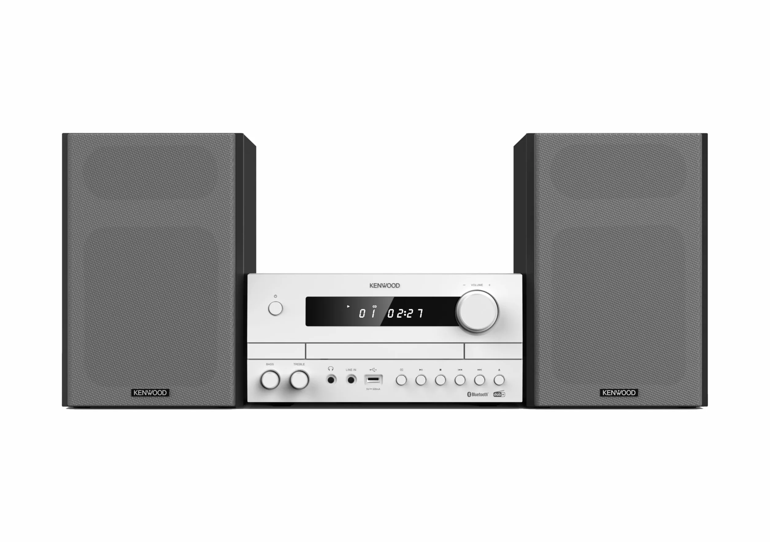 Kenwood M-822DAB – system Micro Hi-Fi z 2 x 50 W RMS, CD, USB, DAB+ i Bluetooth, biały