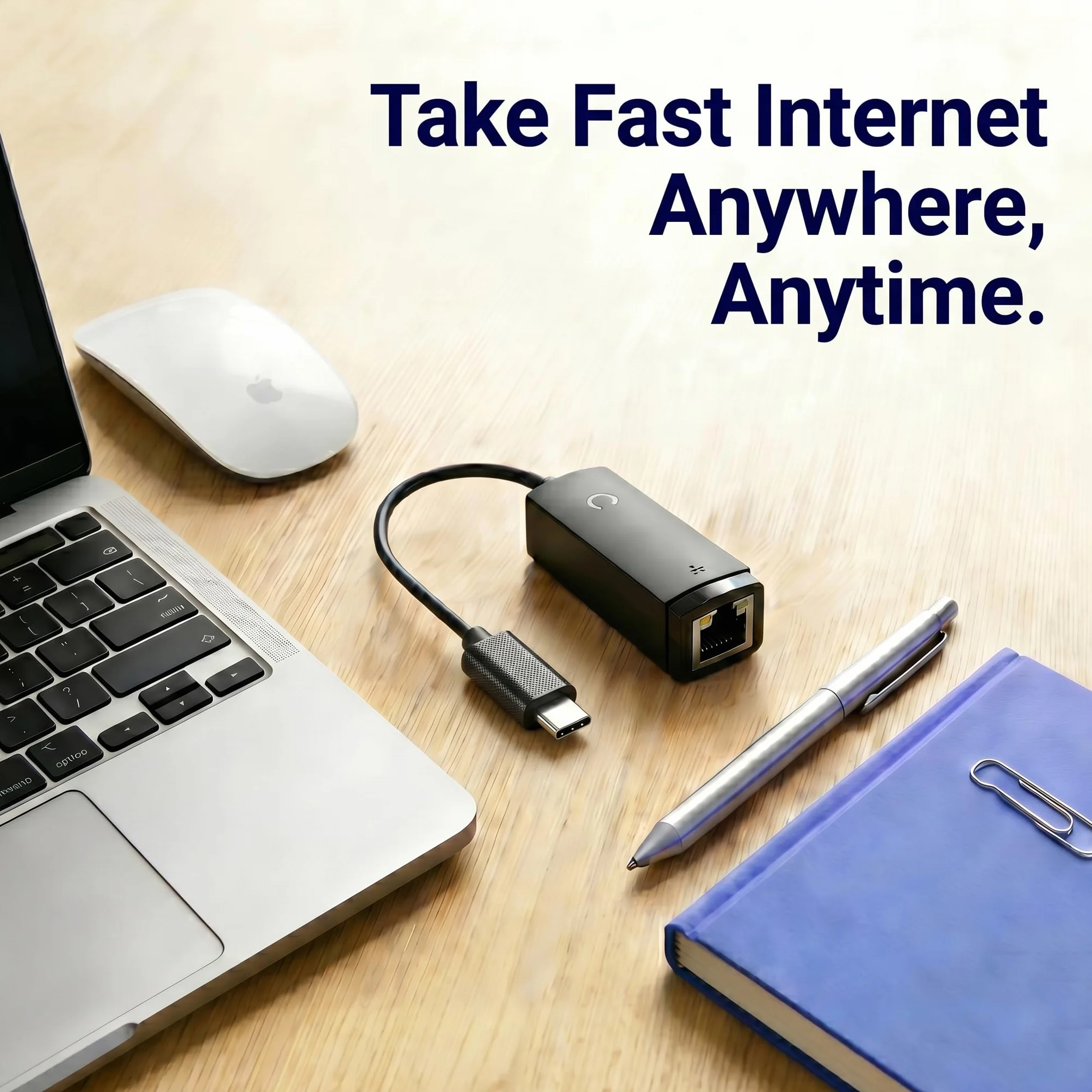Adapter sieciowy USB 3.0 Gigabit Ethernet, kompaktowa konstrukcja, 1000 Mb/s, kompatybilna wstecznie (typ C 100 M)