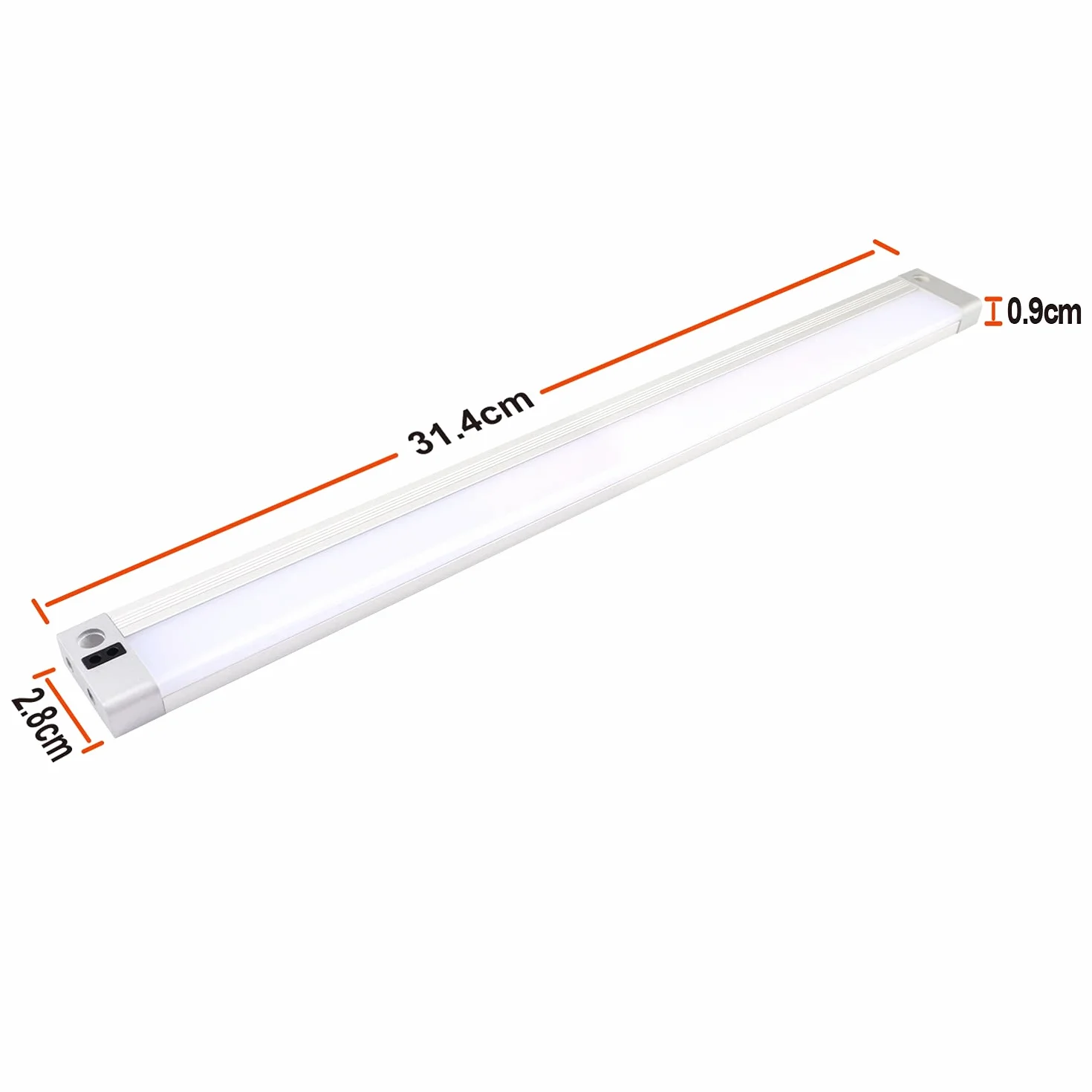 da LIGHT Lampa LED do zabudowy podszafkowej z czujnikiem 26 V, 4 W, 320 lm, 4000 K, naturalna biel, lampa kuchenna, przełącznik bezdotykowy, czujnik podczerwieni, listwa kuchenna, oświetlenie szafki