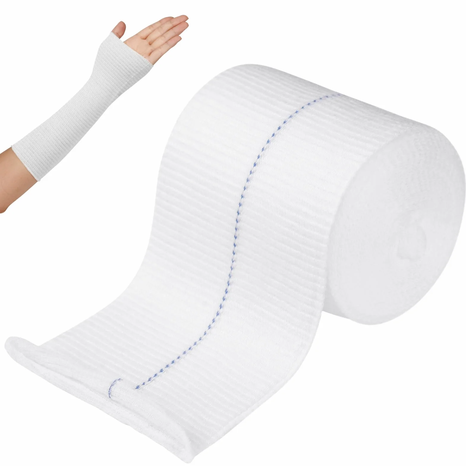 Flintronic Bandaże rurkowe, 7,5 cm x 5 m rozciągliwy bandaż bawełniany, utrzymujący się na wyprysk, na ramię, kostkę, nadgarstek