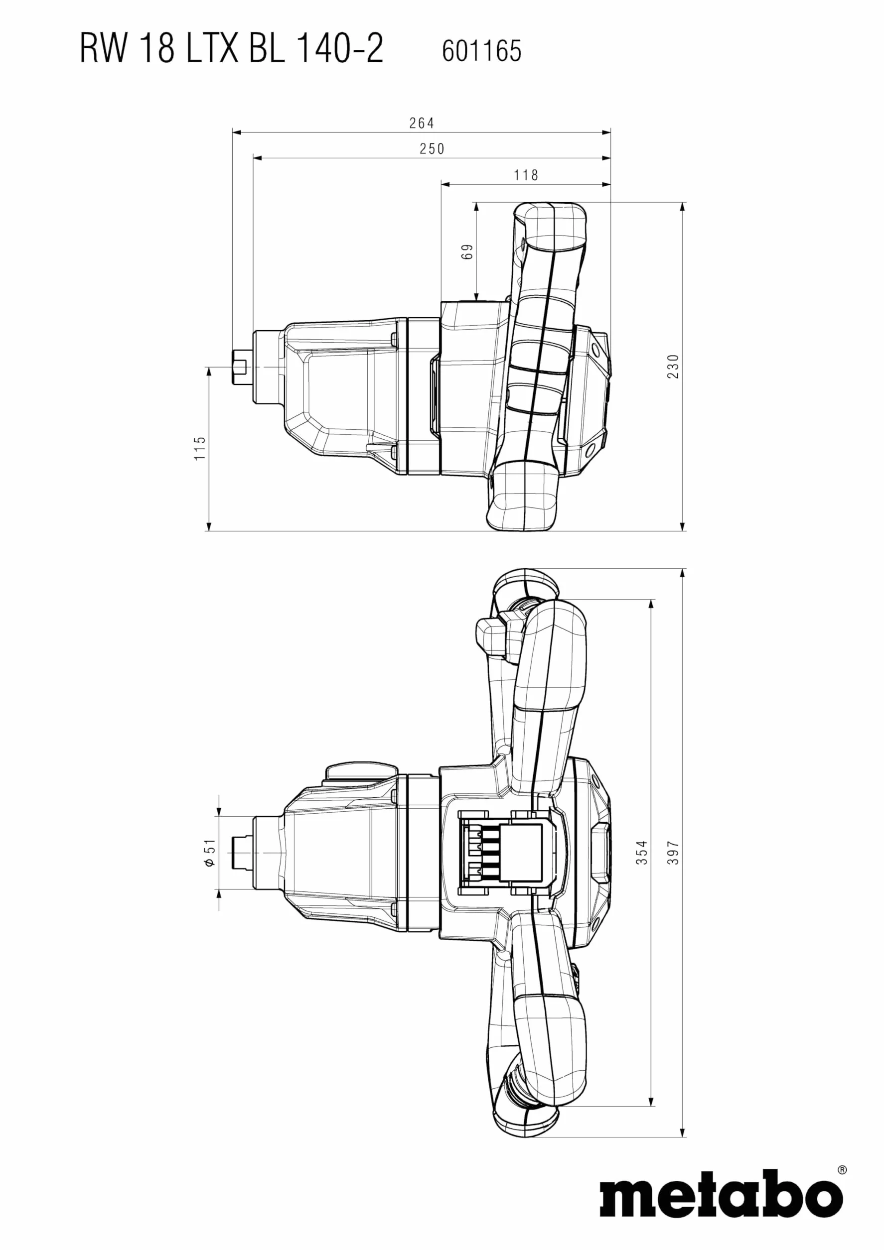 metabo Mieszadło akumulatorowe RW 18 LTX BL 140-2 - 18 V, silnik bezszczotkowy, 2-biegowa przekładnia, pojemność 50 l, SafetyStop, szybkie zatrzymanie, ergonomiczne uchwyty, VTC-Elektronika