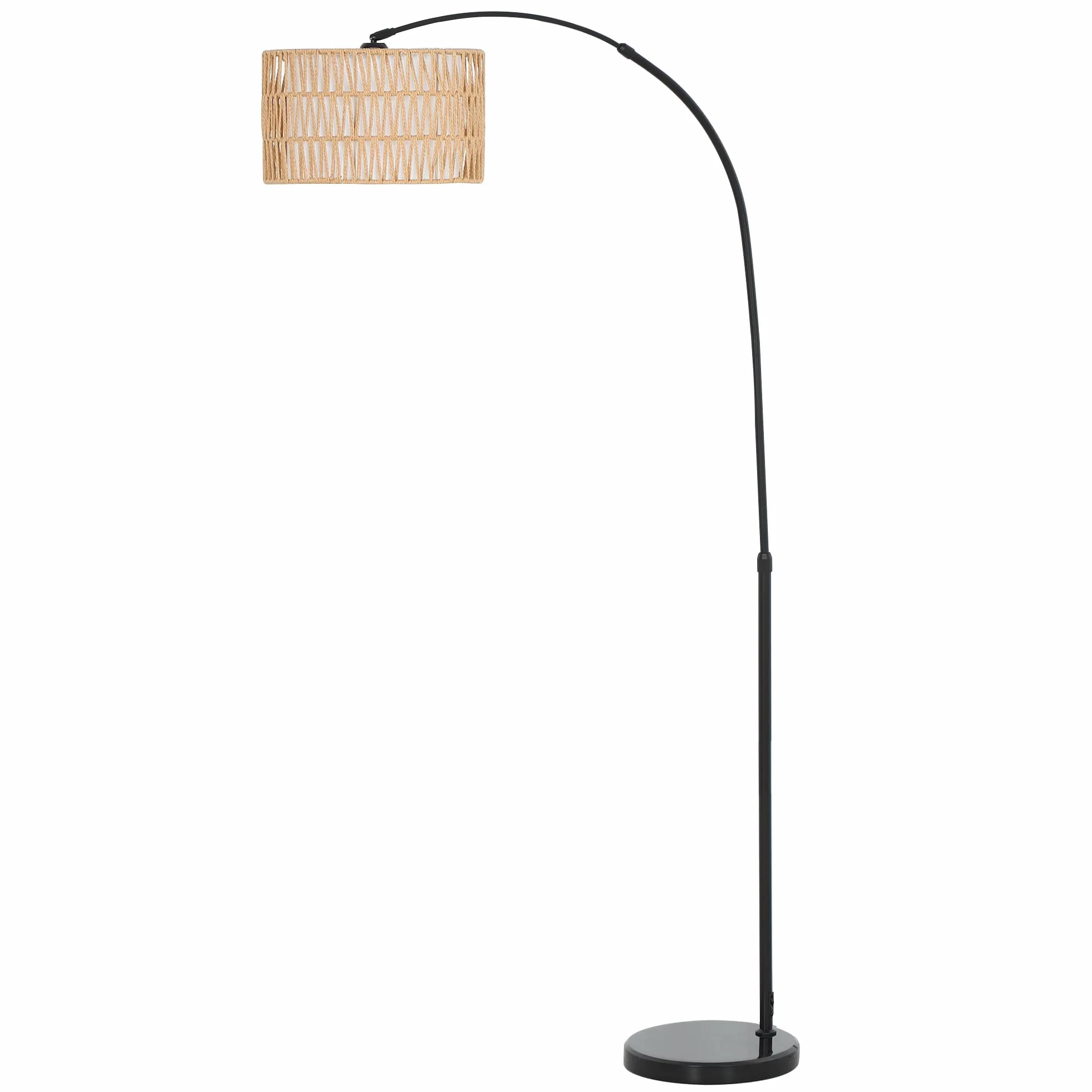 Lampa podłogowa z abażurem z lnu, E27, do salonu