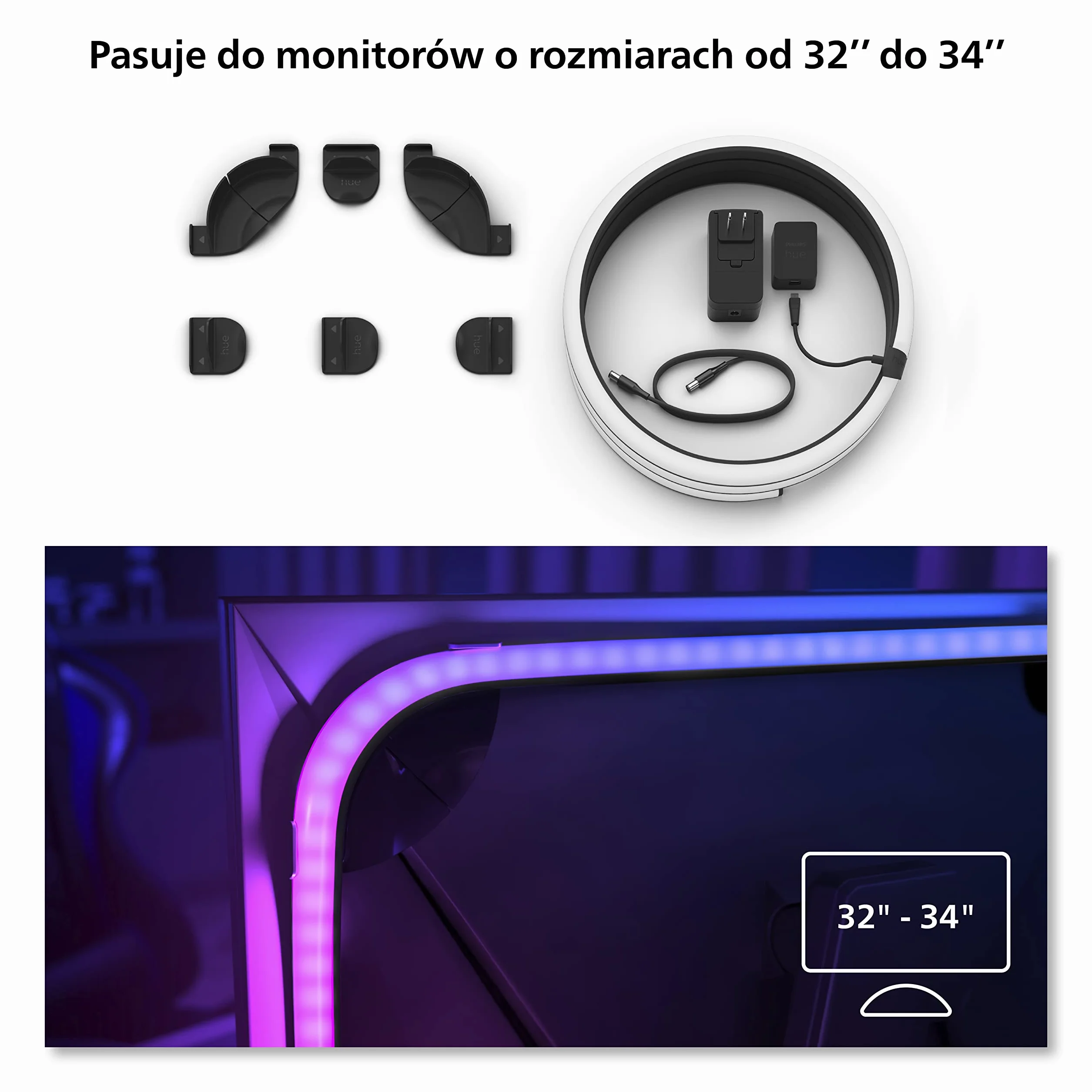 Philips Hue White and Color Ambiance Taśma LED Play Gradient PC 32" 34"