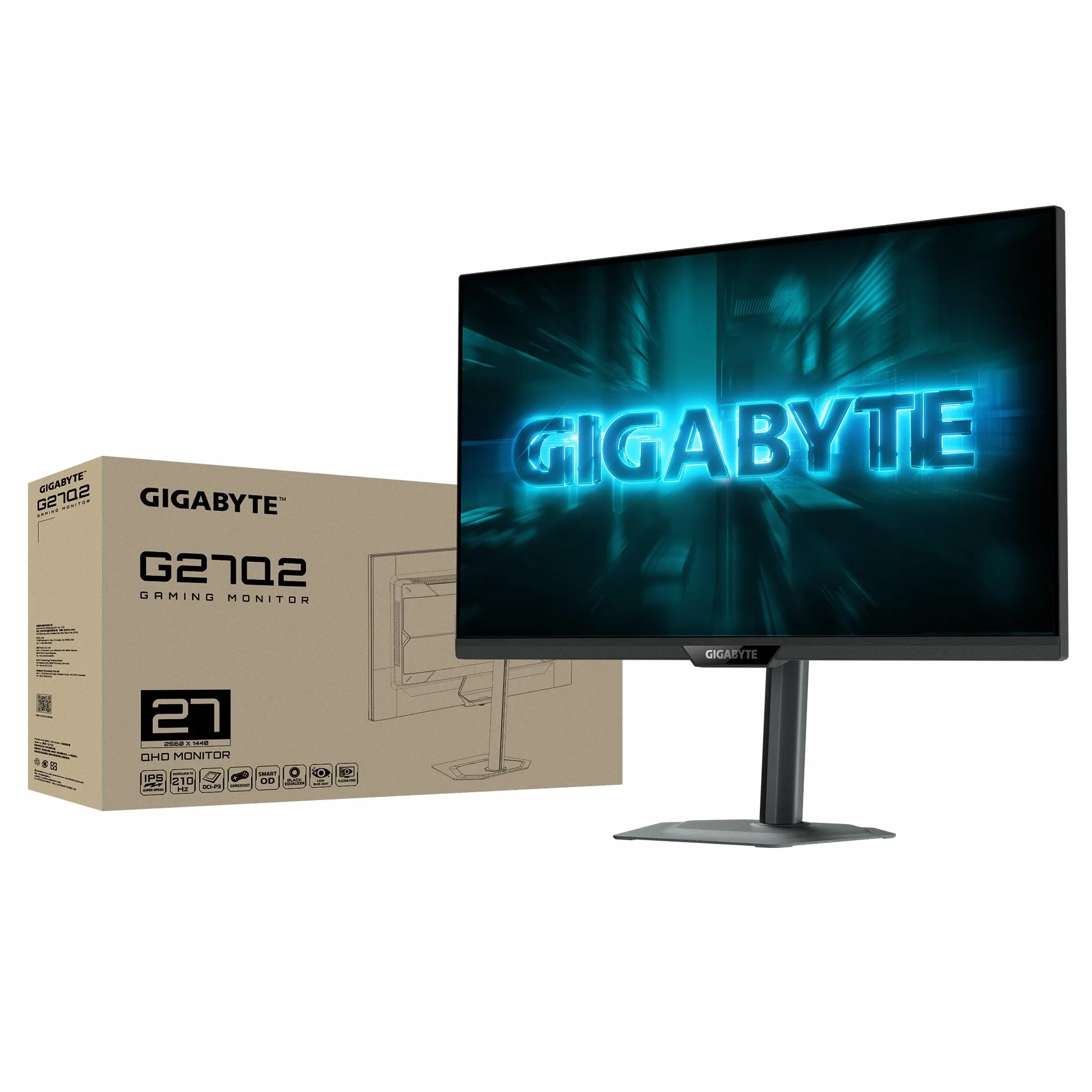GIGABYTE G27Q2 27" 2K QHD Monitor 200Hz 1ms 350 CD/m² HDR10 HDMI 2.0 DisplayPort 1.4