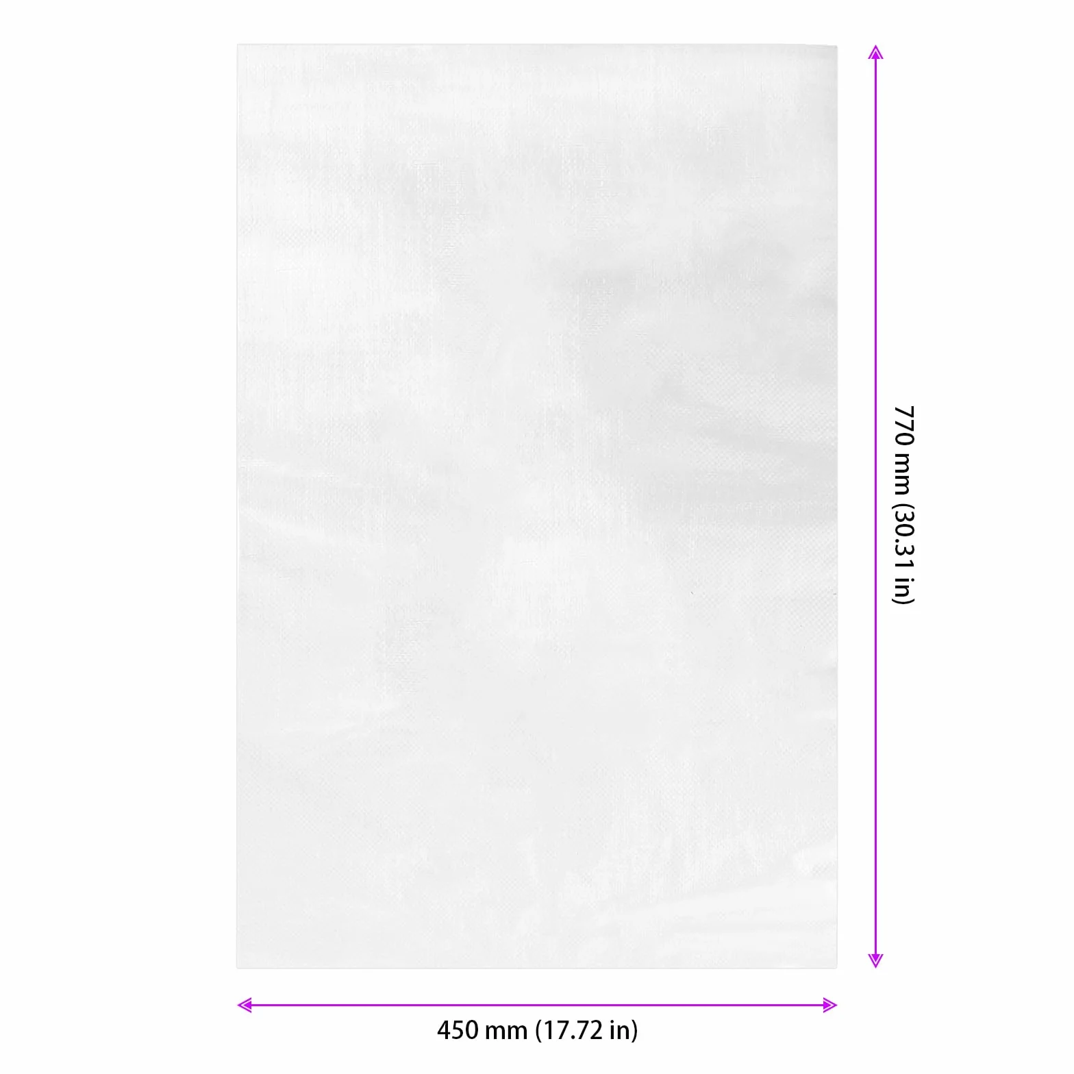 FUNSUEI 60 sztuk białych worków na piasek, 45 x 77 cm, puste worki z tkaniny ze ściągaczem, worek z polipropylenu (PP), worek na piasek do napełniania