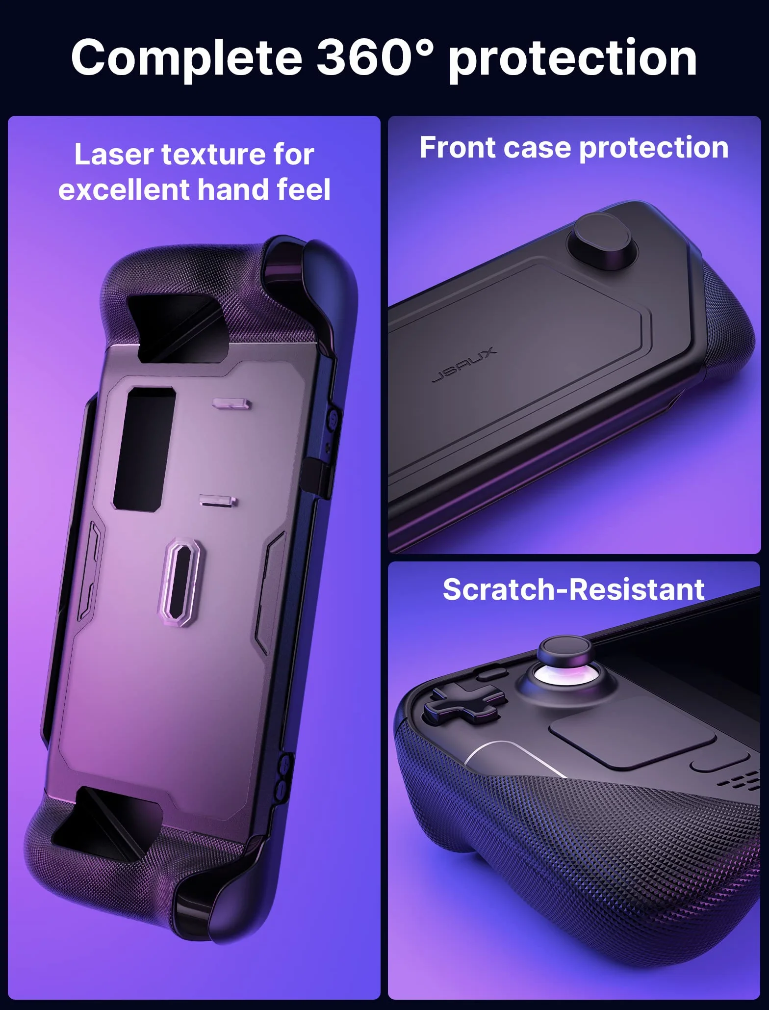 JSAUX ModCase kompatybilny z Steam Deck, modułowa obudowa PC0104 z zaworem wentylatora chłodzącego, akcesoria OLED zawiera etui ochronne, osłonę twarzy, wentylator chłodzący, metalowy wspornik i pasek