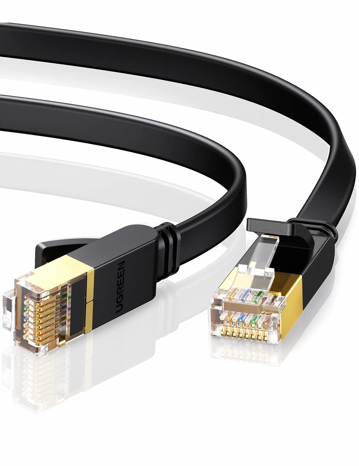 UGREEN Płaski Kabel Ethernet Cat7, 10Gbps 600Mhz, Kompatybilny Z Routerem, Switch, Ps4, Ps5, Tv Box Itp. (2M)