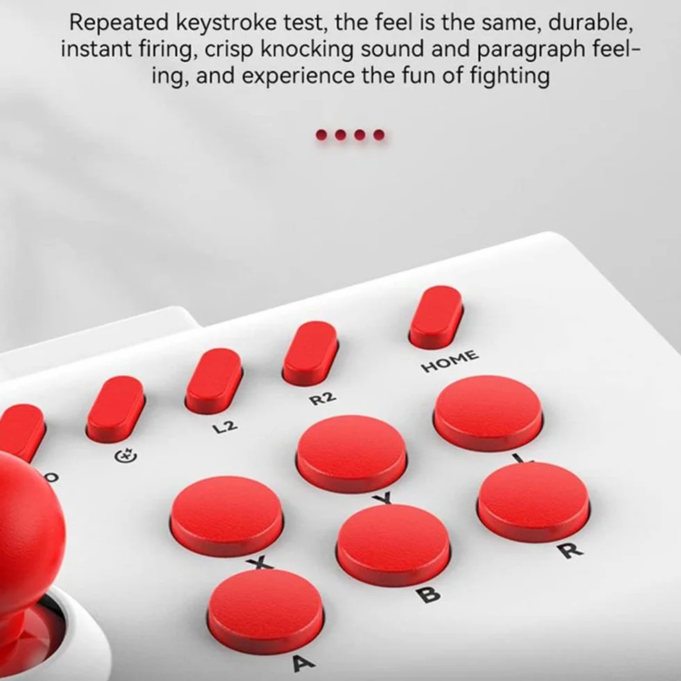 MayHei Arcade Fight Stick Joystick kontroler do PS4 PS3 PC Android iOS czarno-czerwony