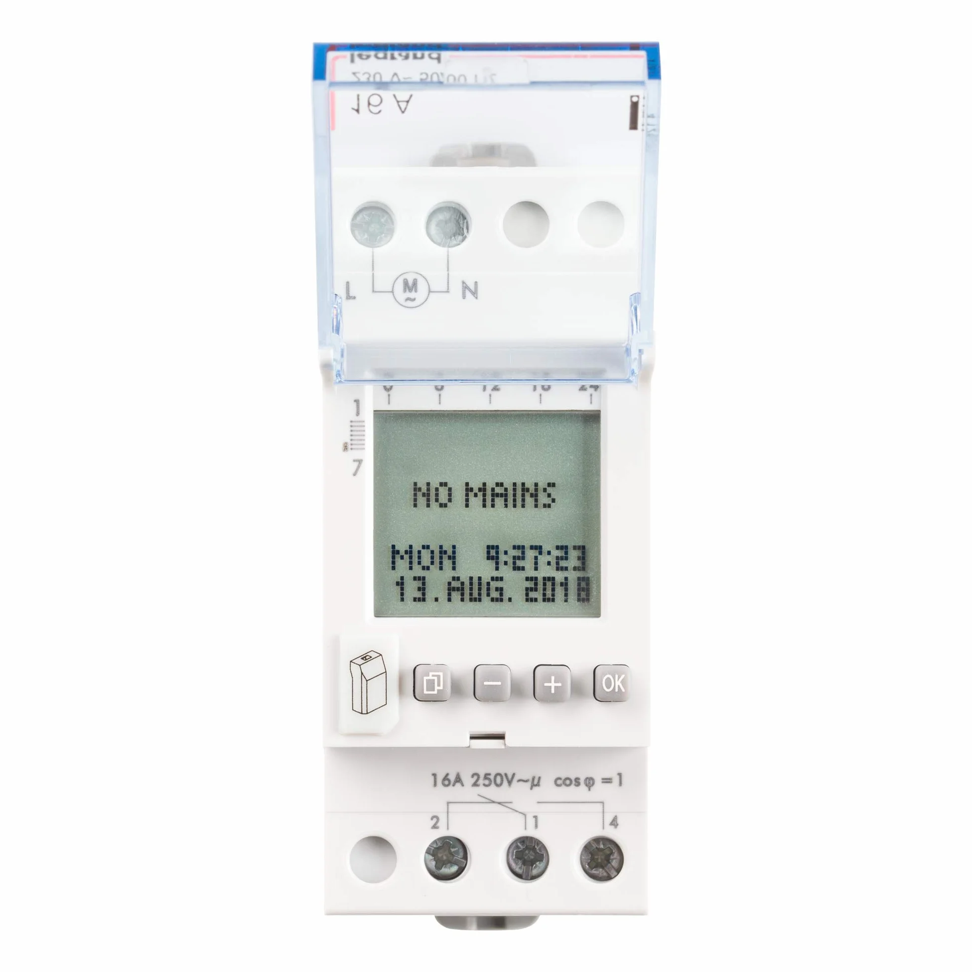 LEGRAND, AlphaRex D21 cyfrowy programator czasowy, 1-kanałowy, 2-modułowy z 56 programami przełączania do szyny montażowej 230 V/50 Hz, 412631