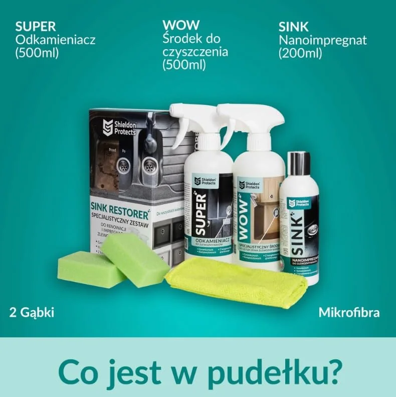 Zestaw do czyszczenia oraz impregnacji zlewozmywaków granitowych Shieldon Wow Super Sink