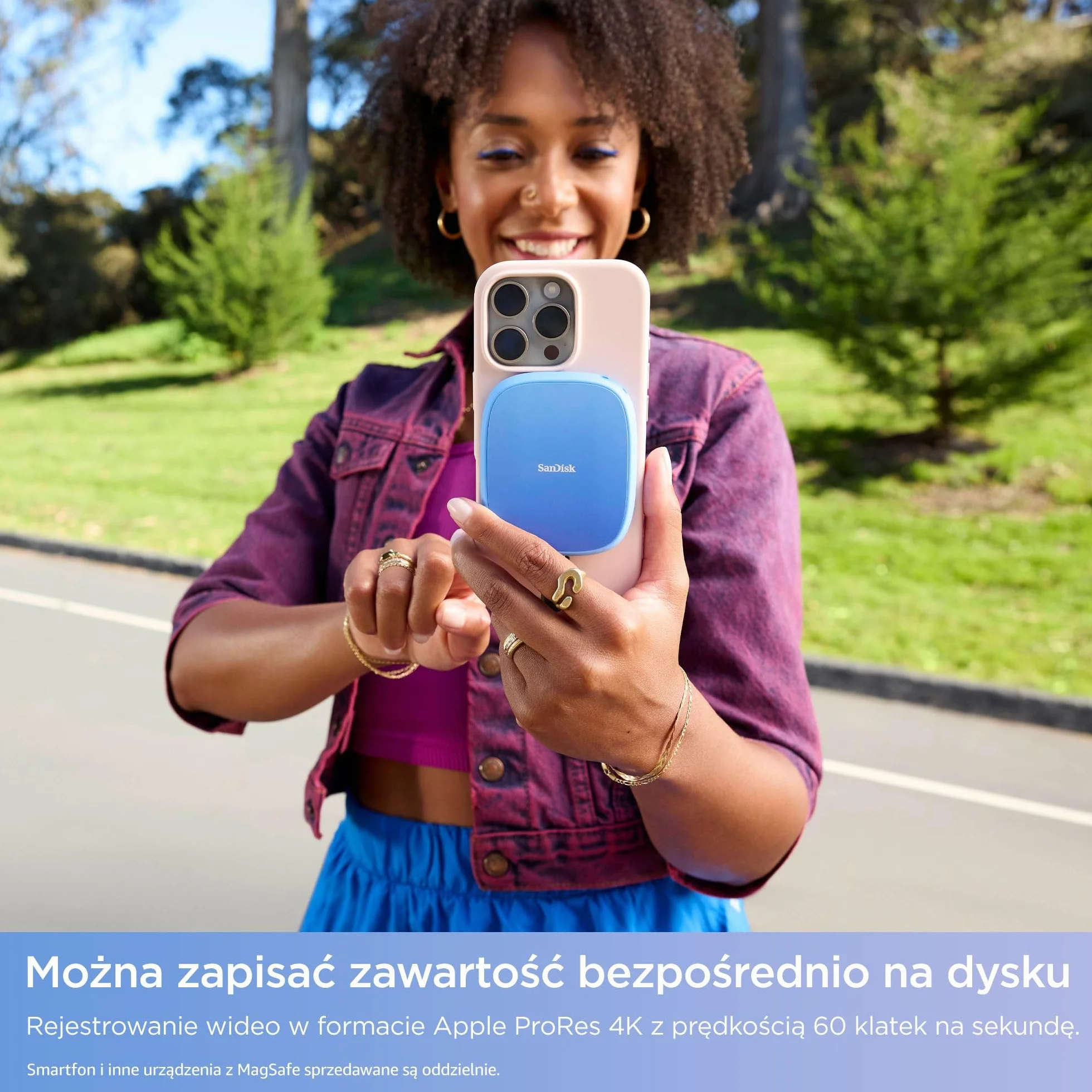 SanDisk Creator Dysk SSD do telefonu 1 TB, kompatybilny z MagSafe, prędkość odczytu do 1000 MB/s