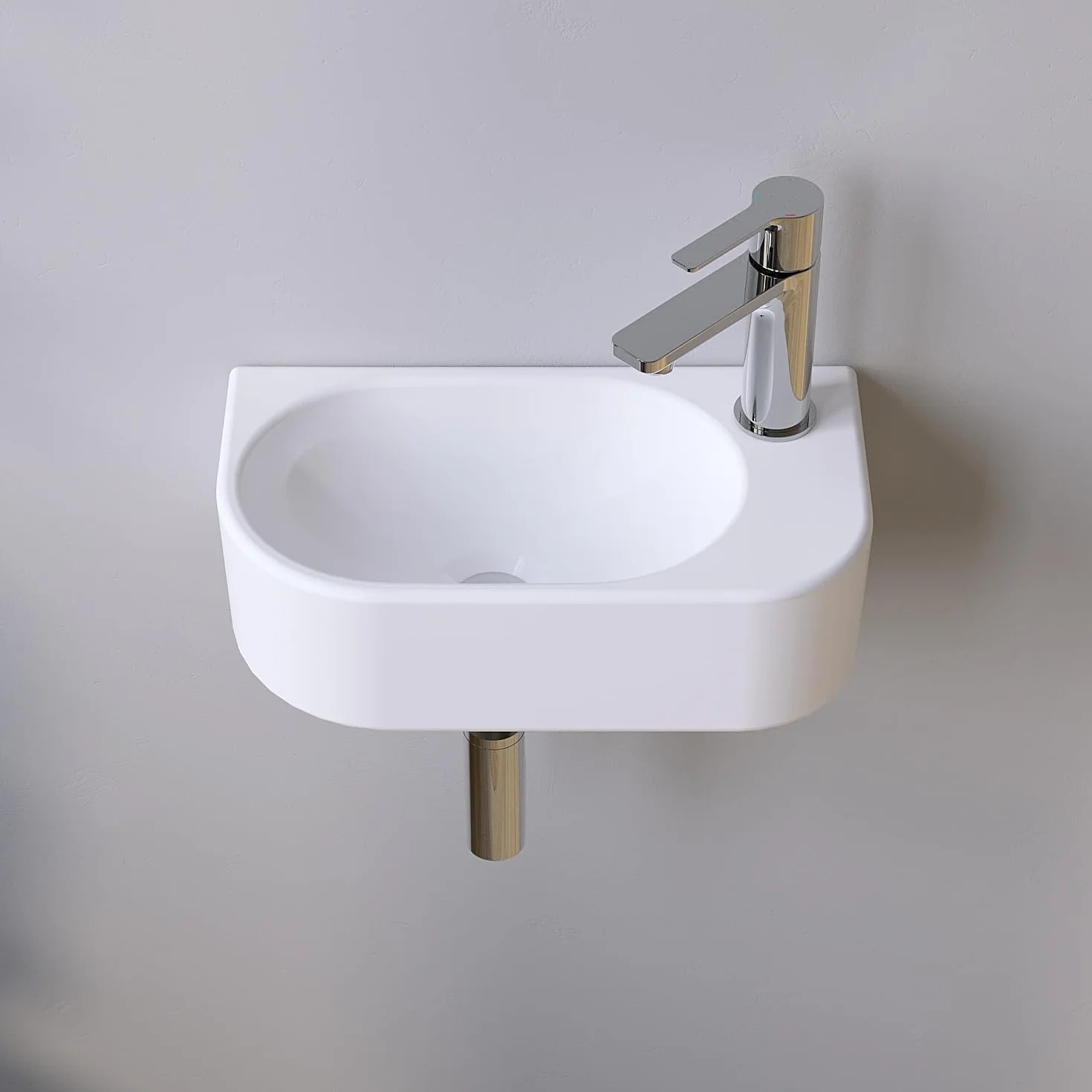 Umywalka ceramiczna podwieszana mała 40x21 cm biała owalna do łazienki WC dla gości