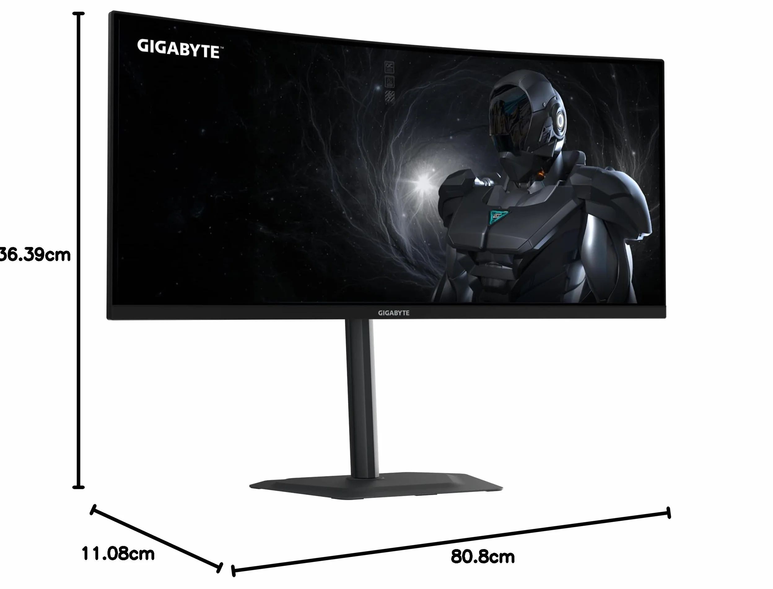 GIGABYTE G34WQC2 34" zakrzywiony monitor WQHD 3440x1440 200Hz 1ms AMD FreeSync Premium DisplayHDR 400
