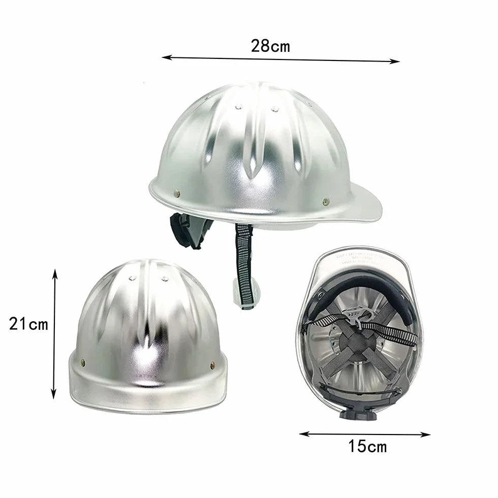 Kask ochronny, aluminiowy kask regulowany kask ochronny Wzmocnienie ze stopu aluminium na górze jest bezpieczniejsze i skuteczniejsze, aby zapobiec przebiciu