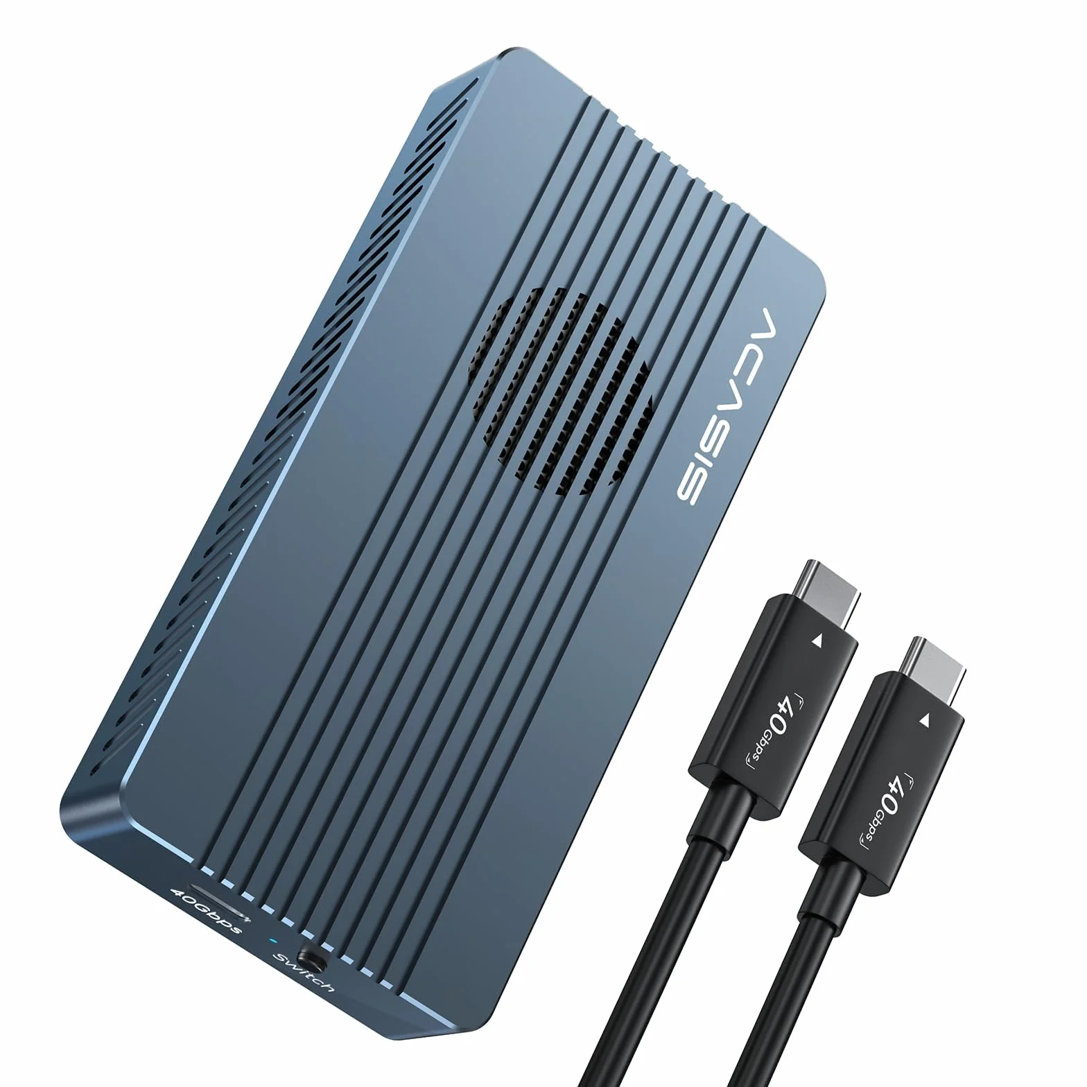 ACASIS 40Gbps Obudowa M.2 NVMe SSD z Wentylatorem, 405 Pro dla M1/M2 Pro/Max, Kompatybilna z usb 4/3/USB3.2/3.1/3.0/2.0, Obsługa SSD 2280/2260/2242/2230 B+M M-Key